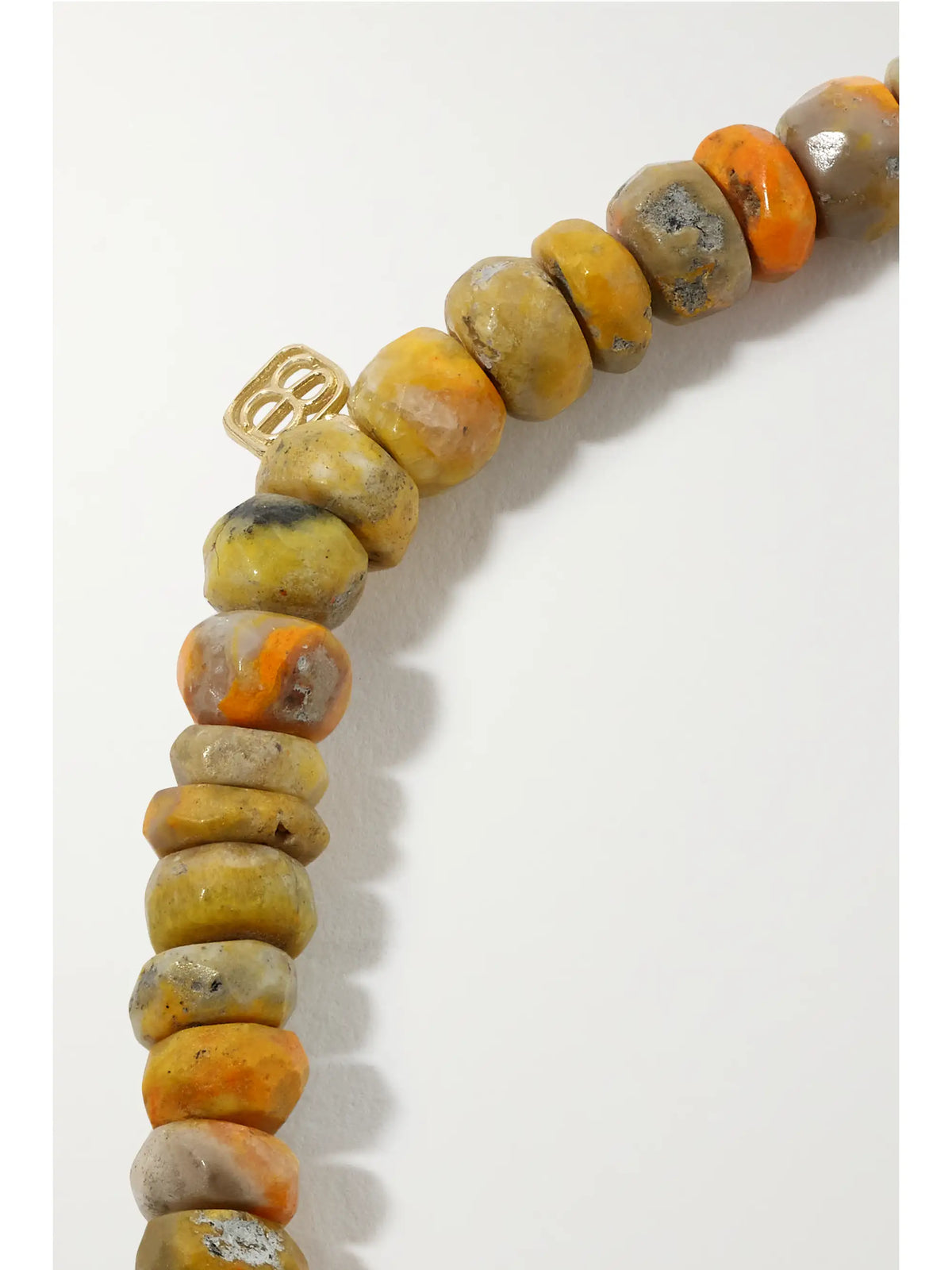 Tiny Bee 14-karat Gold, Jasper And Diamond Bracelet