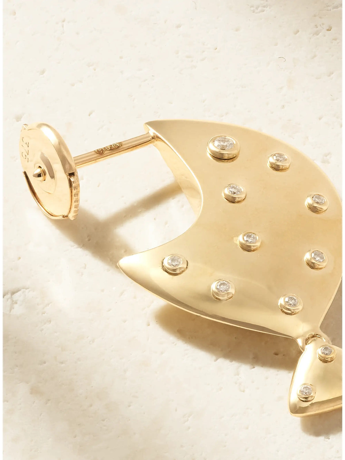 Poisson Clown 9-karat Gold Diamond Single Earring