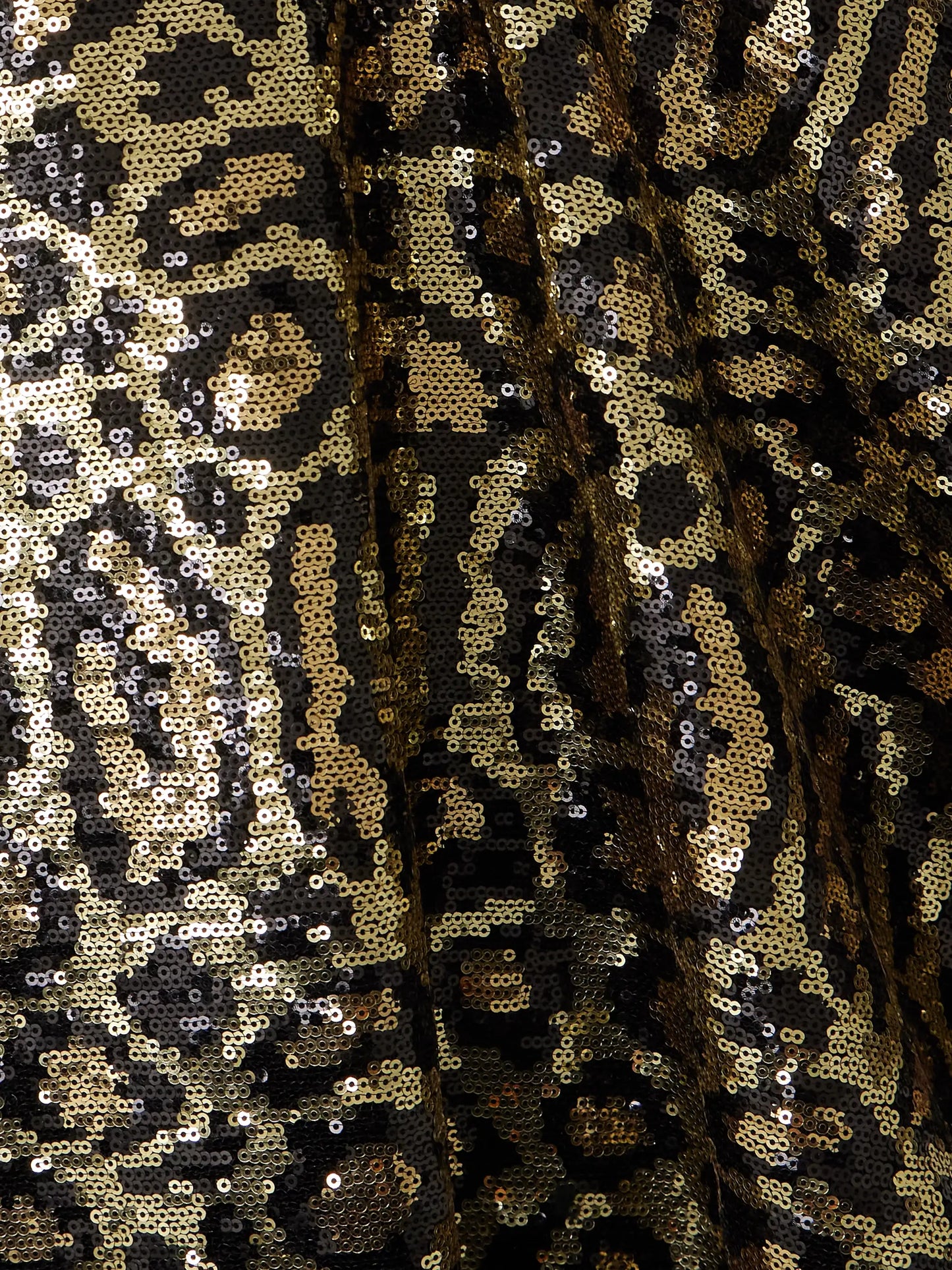 Truman Animalier Kaftan In Black-gold Animal-print Sequined Mesh Gown