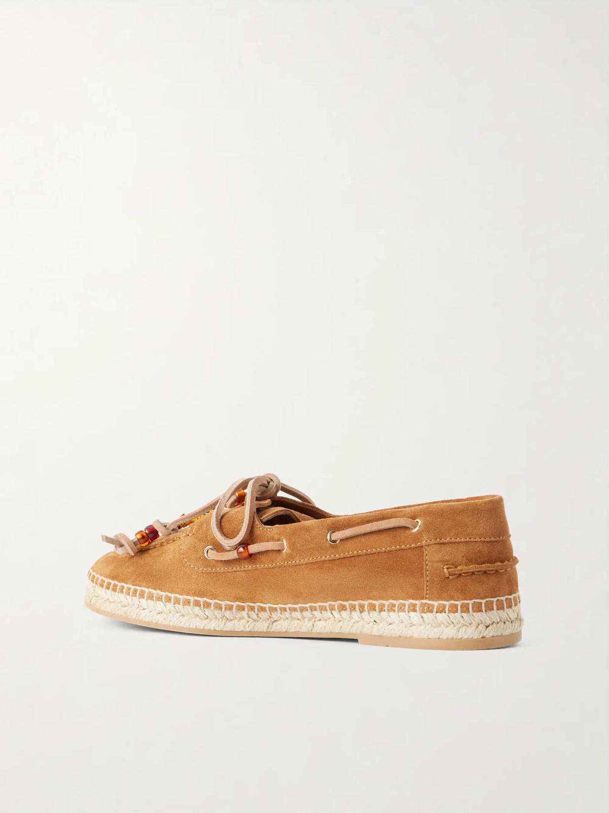 Embellished Suede Espadrille Loafers