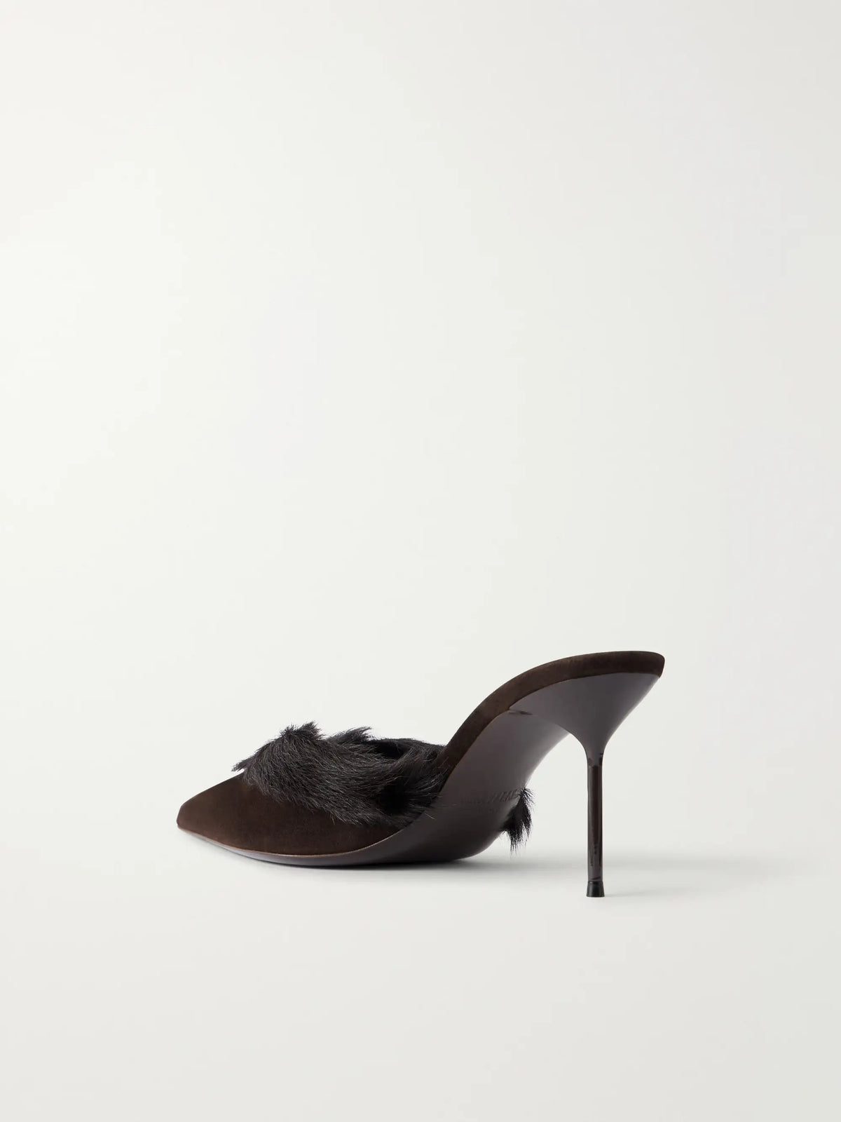 Paris Texas Lidia 70 Calf Hair-trimmed Suede Mules