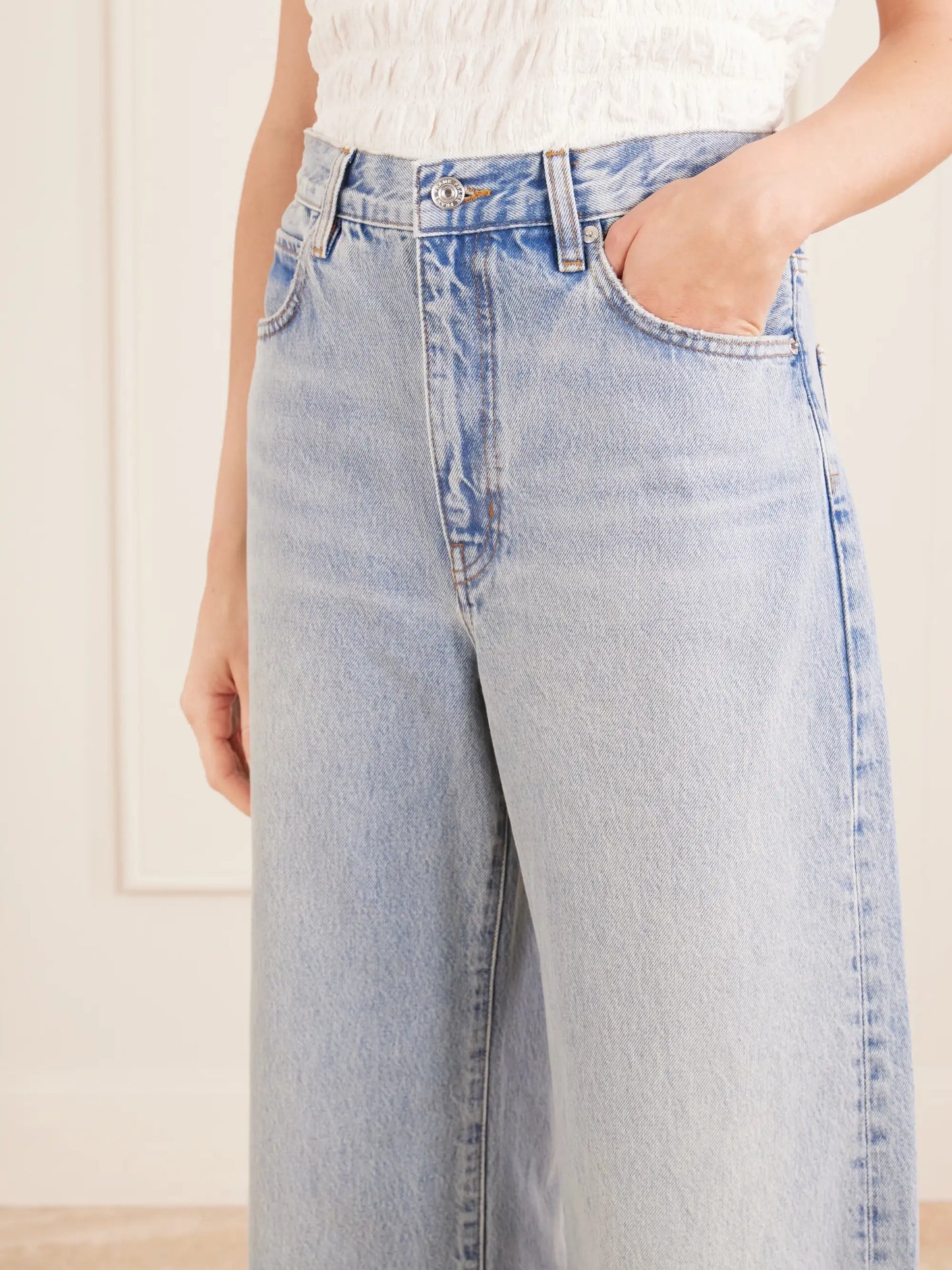 High Rise Curve High-rise Wide-leg Jeans