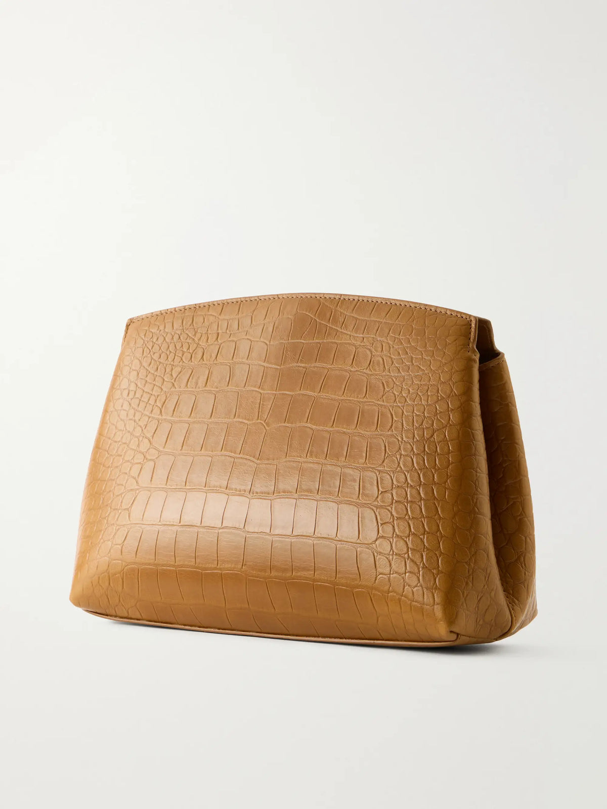 Pushlock Croc-effect Leather Clutch