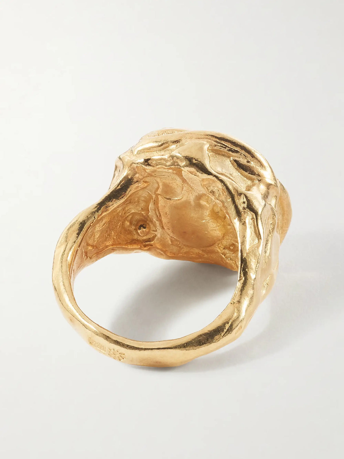 Lago Gold-plated Sterling Silver And Aquamarine Glass Ring