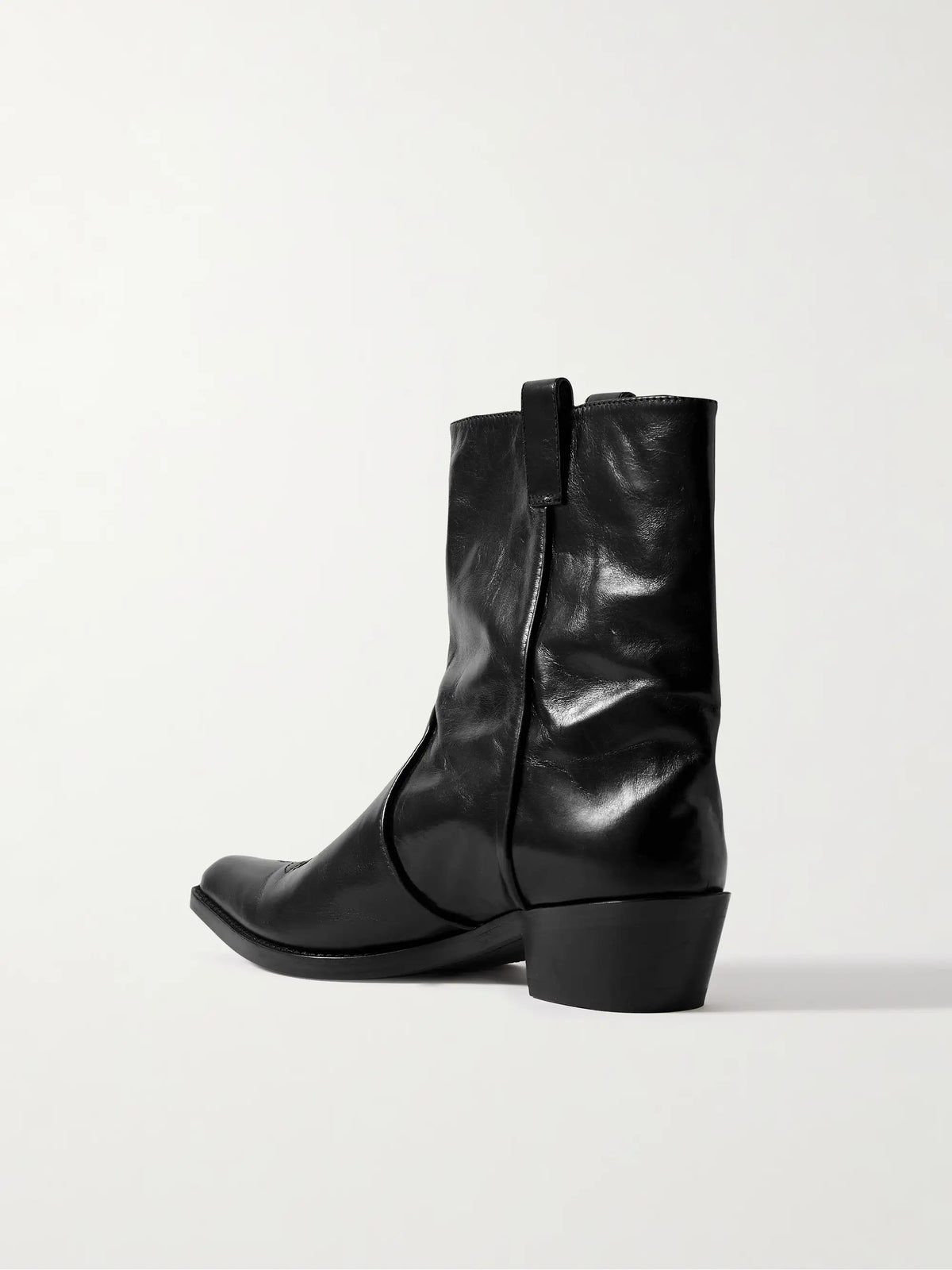 Clive Embroidered Leather Ankle Boots