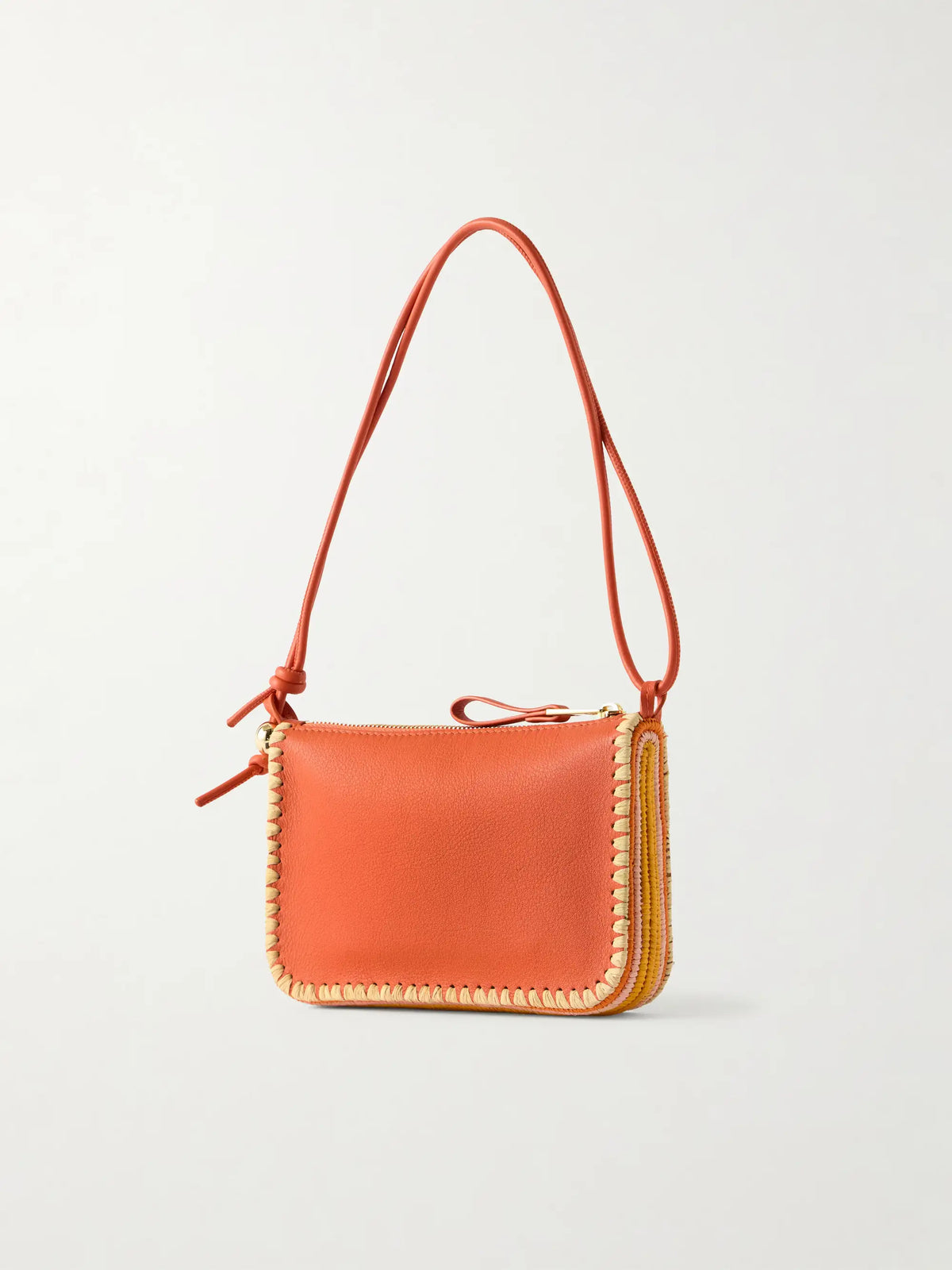 + Paula's Ibiza Rio Raffia-trimmed Leather Shoulder Bag