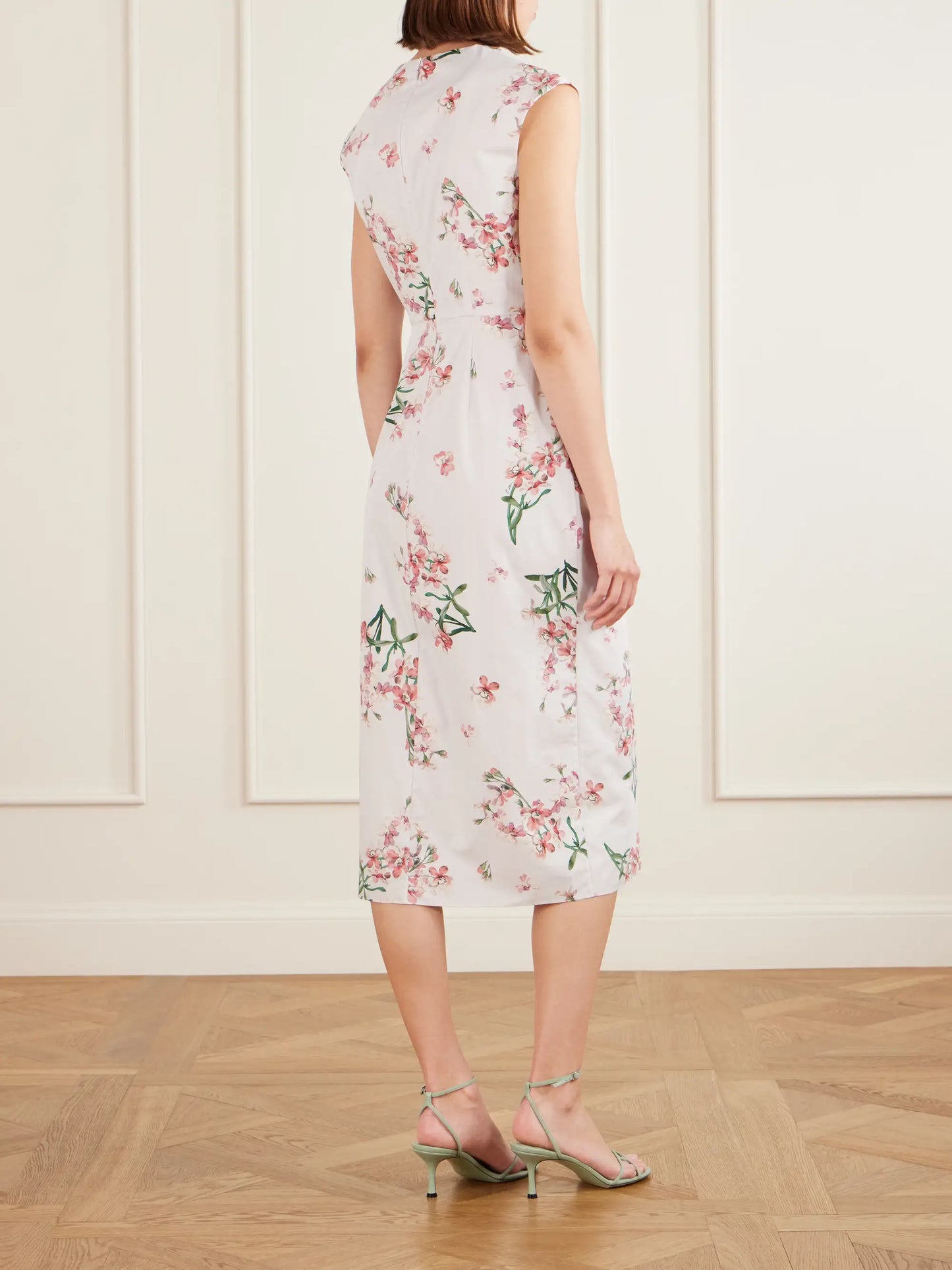 Floral-print Cotton-poplin Midi Dress
