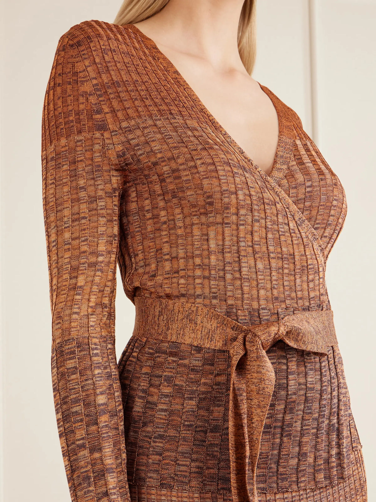 Zimmermann Mouline Belted Ribbed-knit Wrap Top