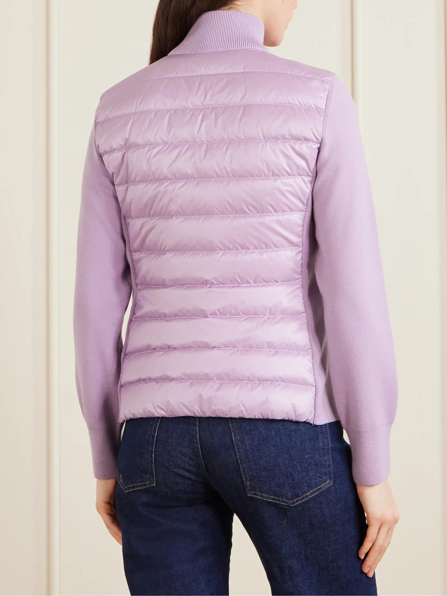 Appliquéd Wool And Quilted Shell Down Cardigan