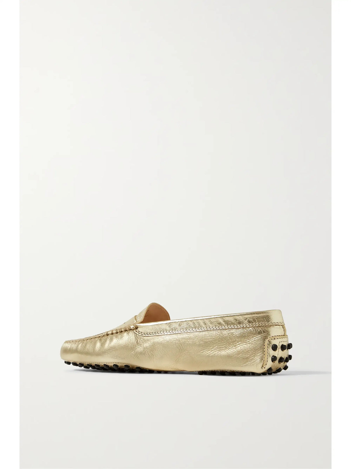 Gommino Metallic Textured-leather Loafers
