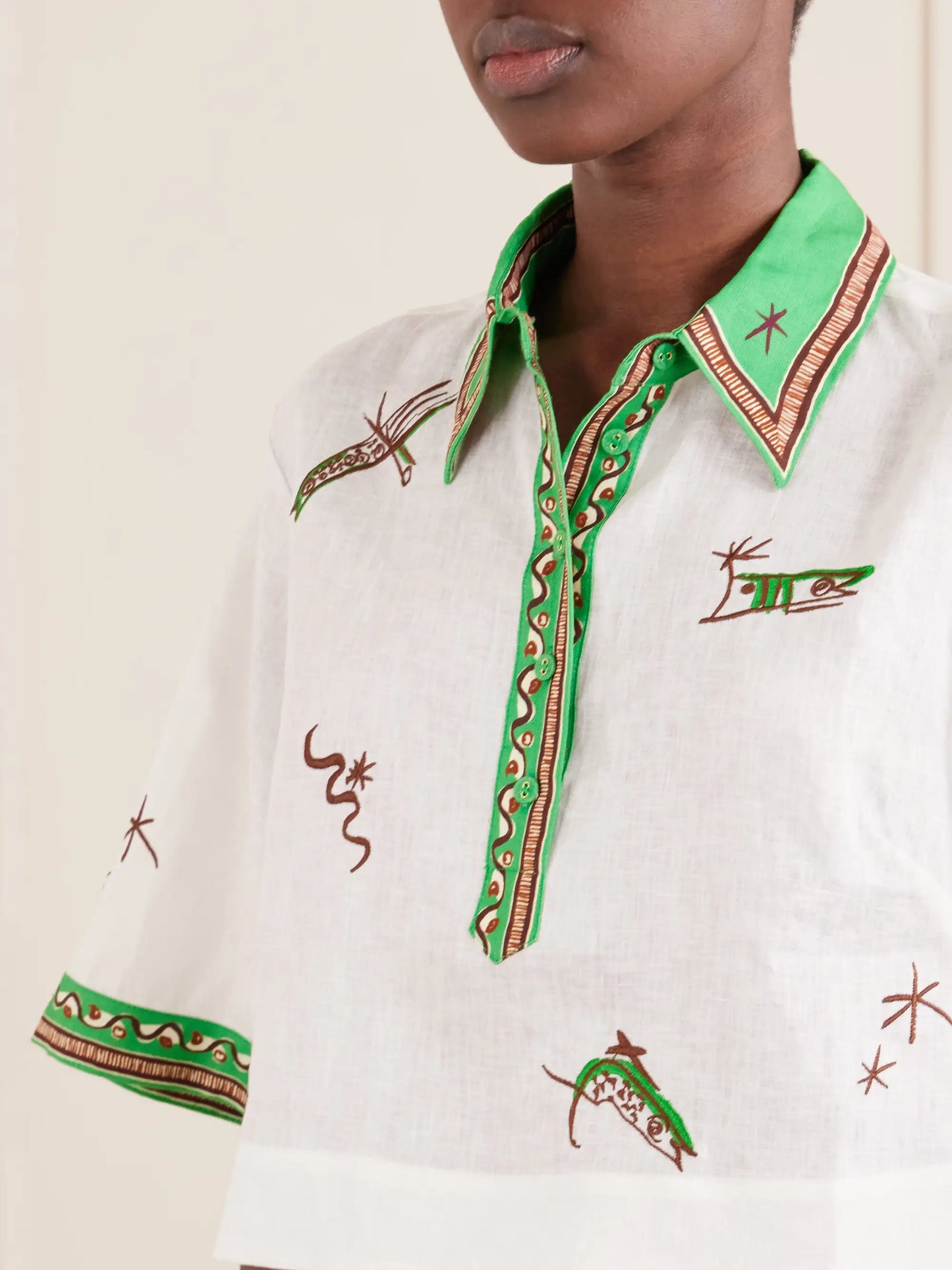 Wanda Embroidered Linen Shorts