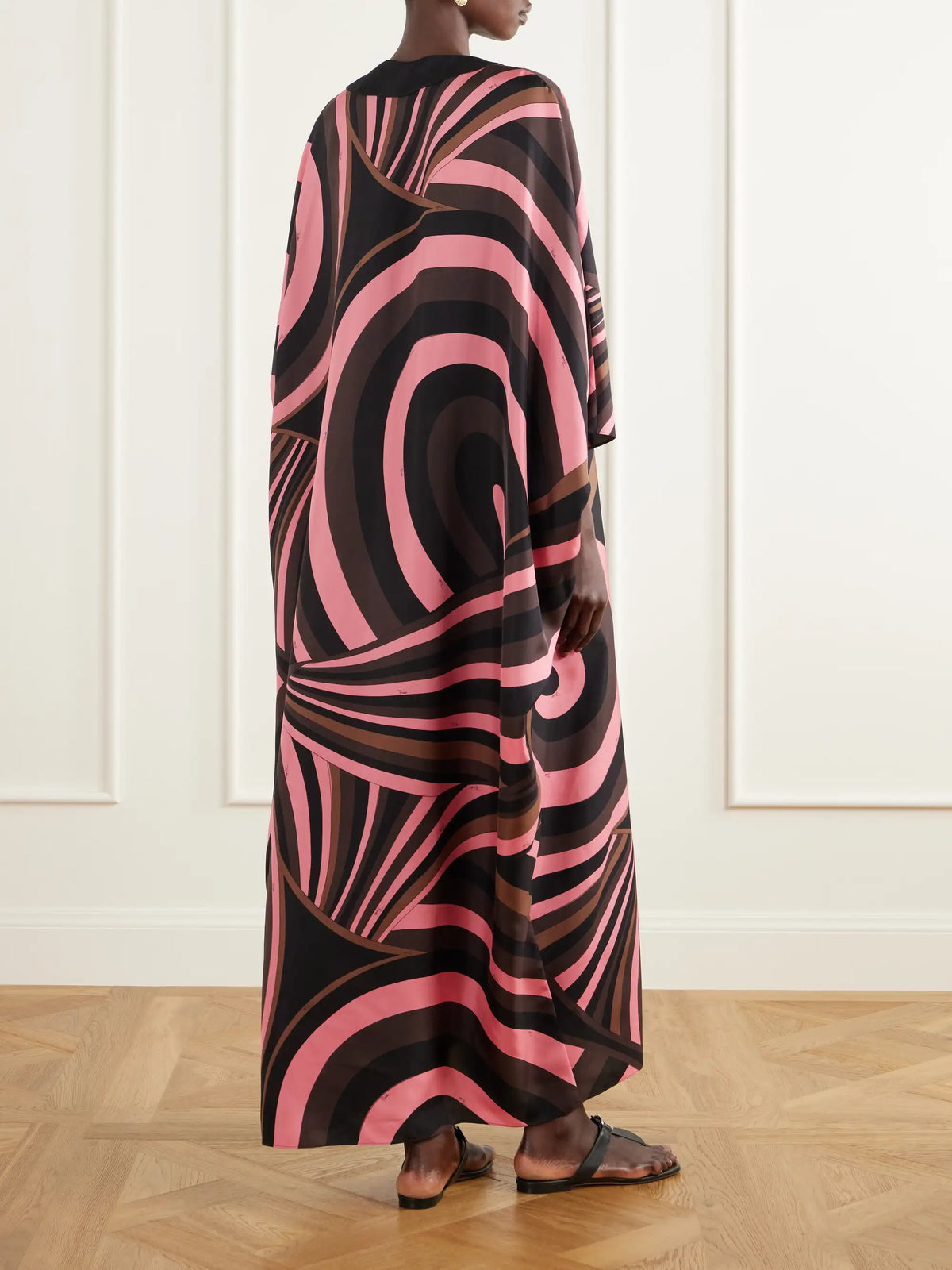 PUCCI Scalloped Printed Silk-twill Kaftan