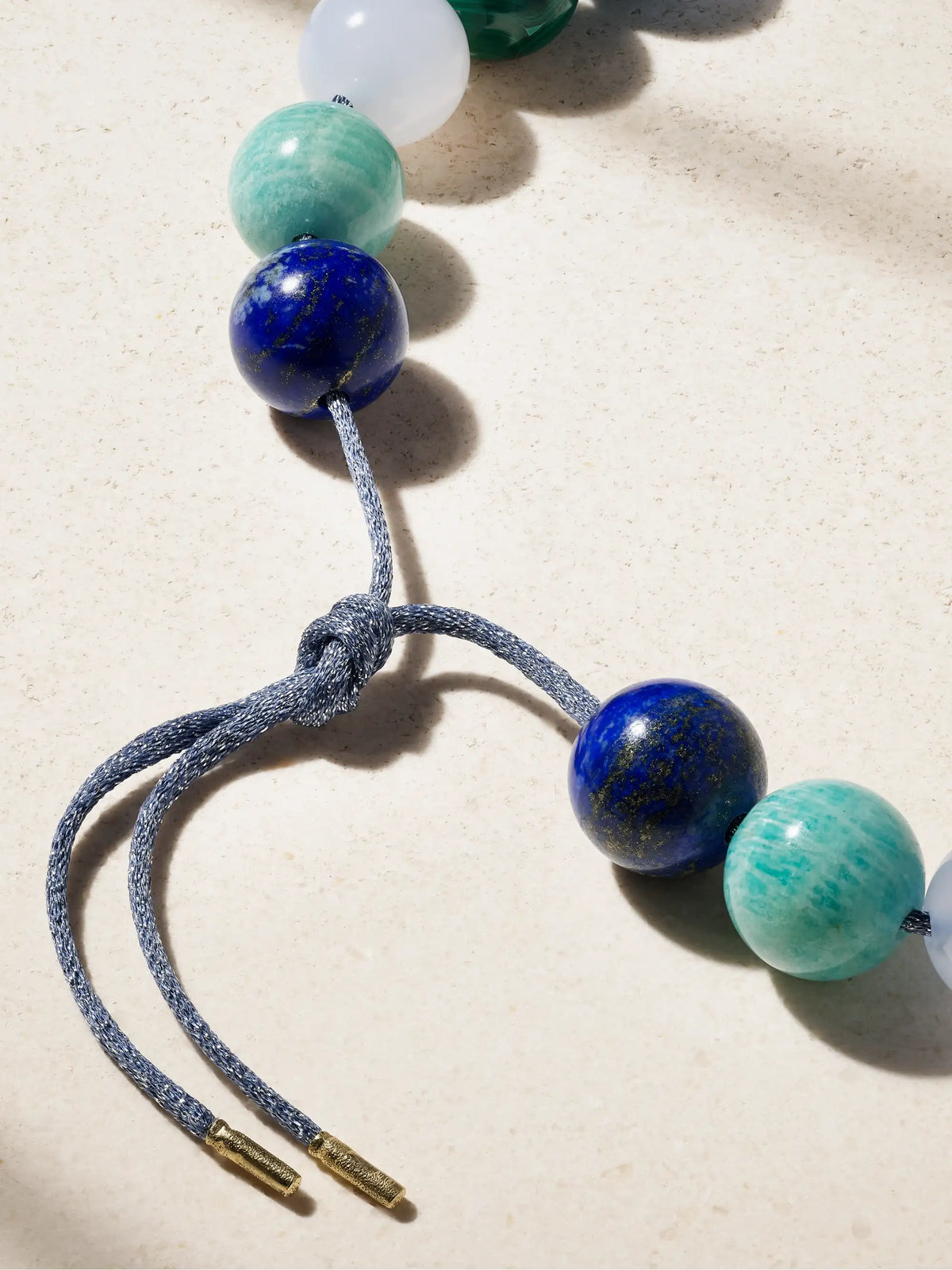 East Village Downtown 18-karat Gold, Multi-stone And Lurex Necklace