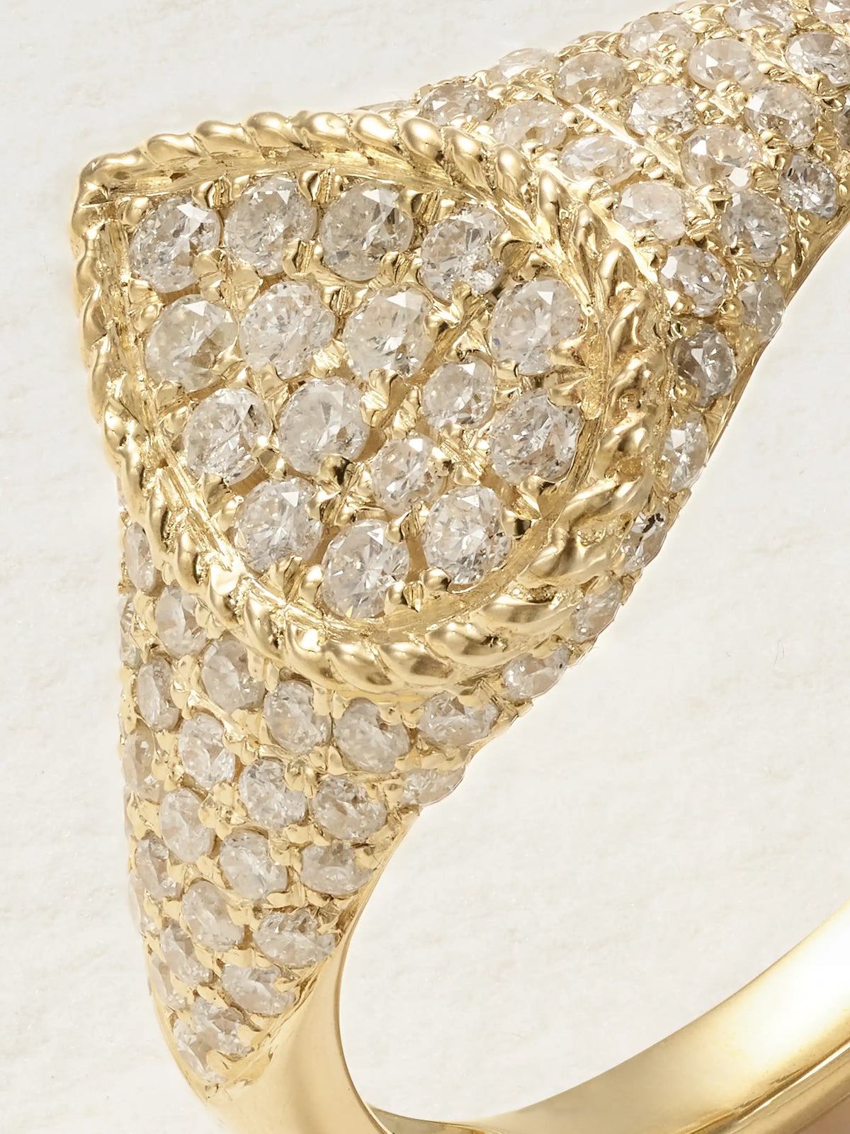 9-karat Gold Diamond Signet Ring