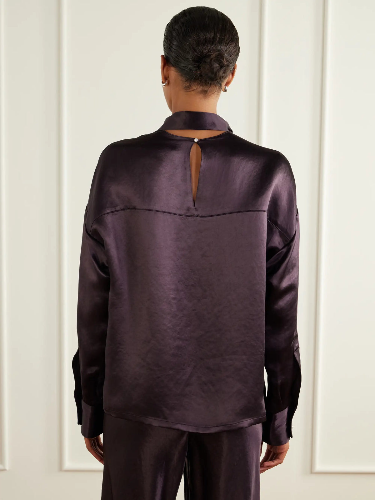 Maria McManus Tie-detailed Satin Blouse