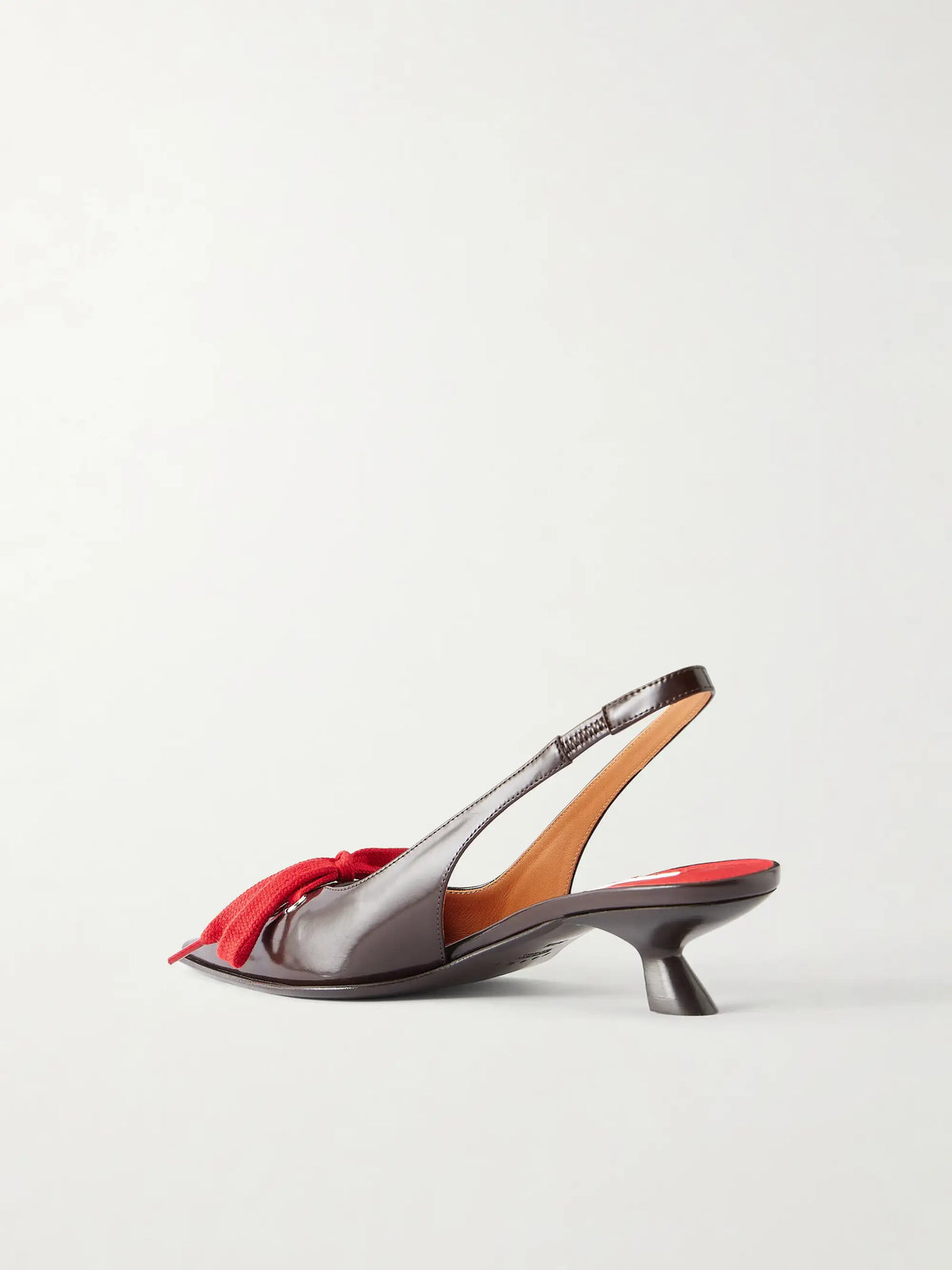 Kat Lace-up Leather Slingback Pumps