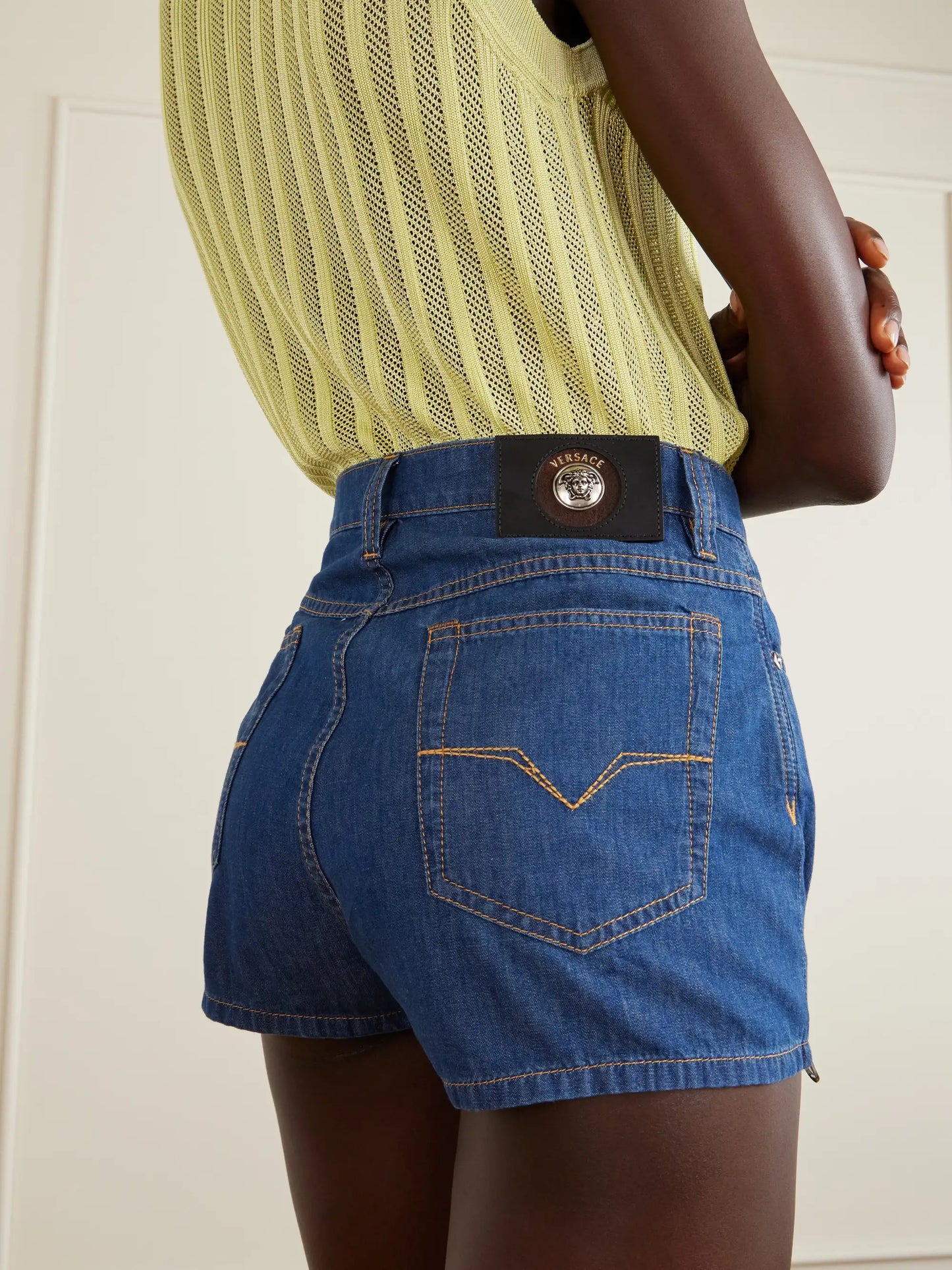 Denim High-rise Shorts