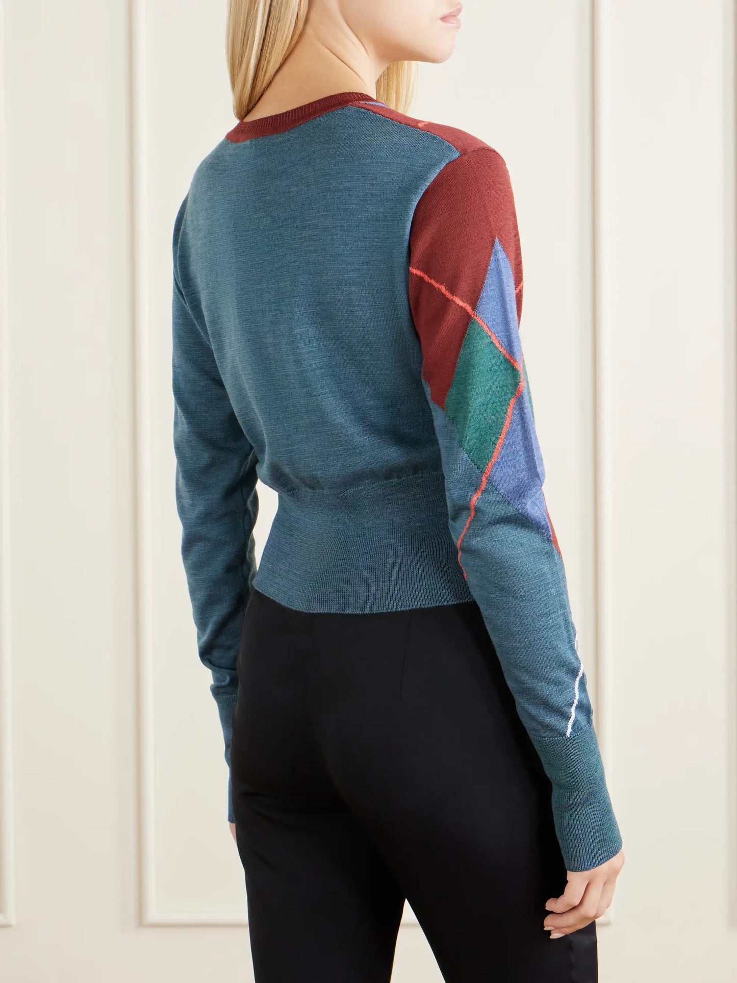 Logo-embroidered Checked Wool And Cotton-blend Cardigan