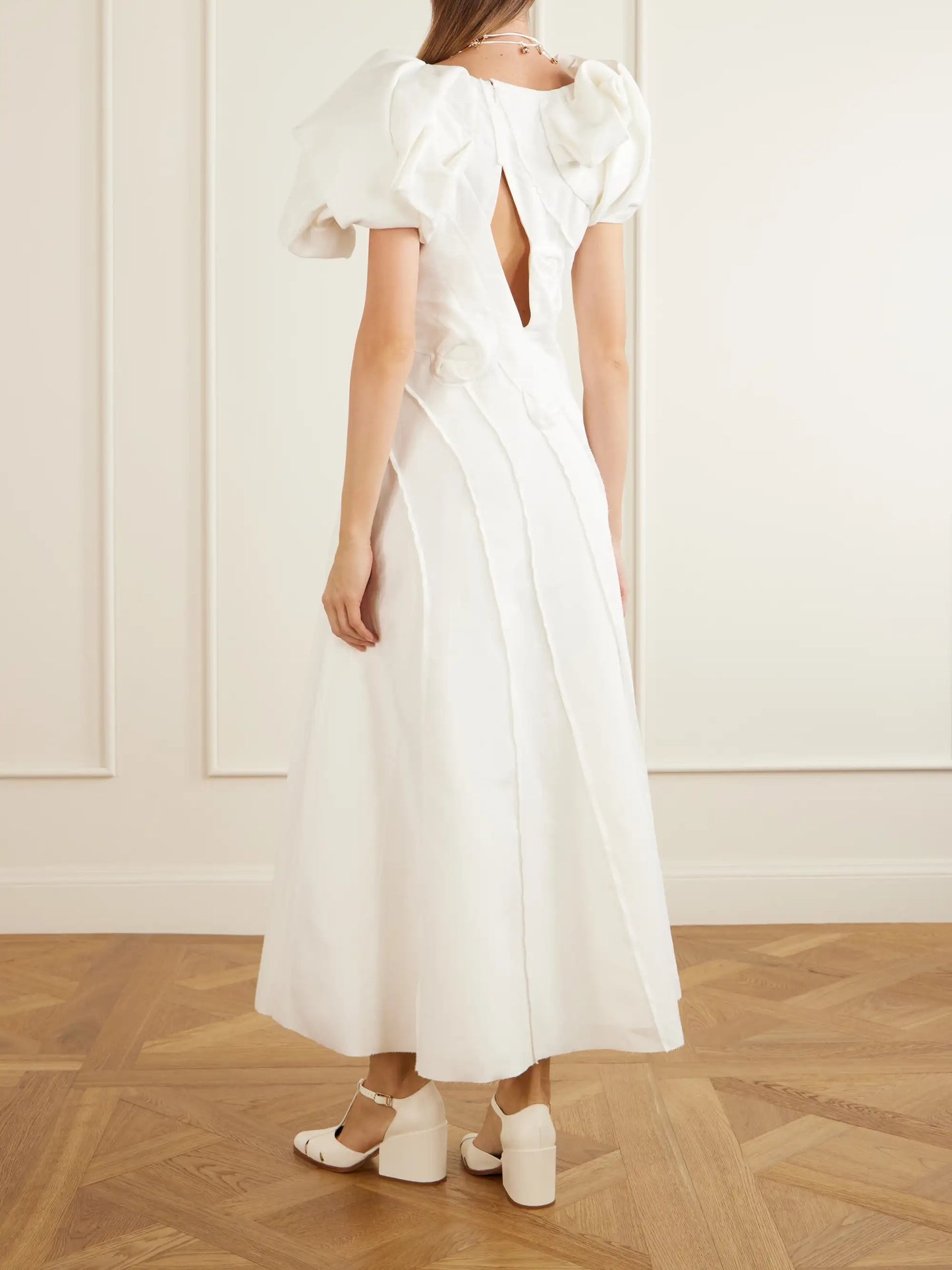Navi Linen Midi Dress