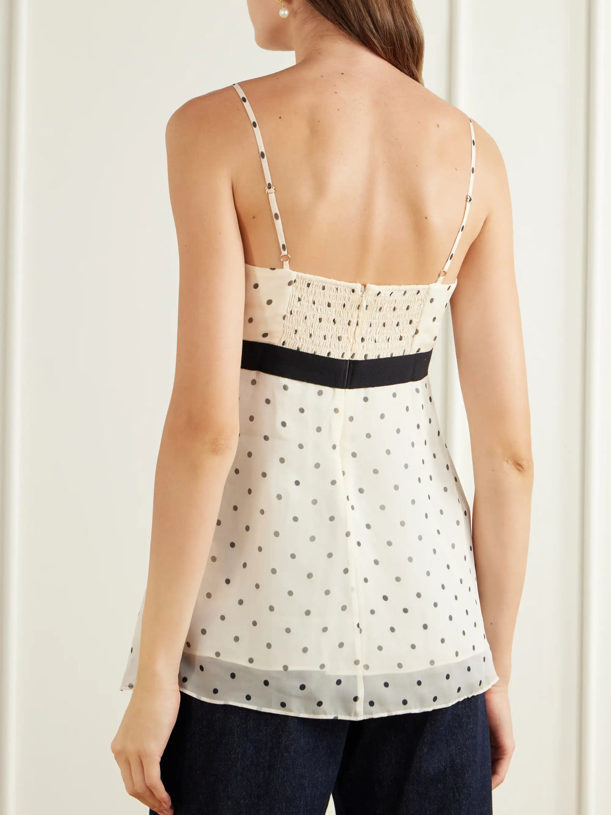 Zimmermann Pleated Bow-detailed Polka-dot Chiffon Top