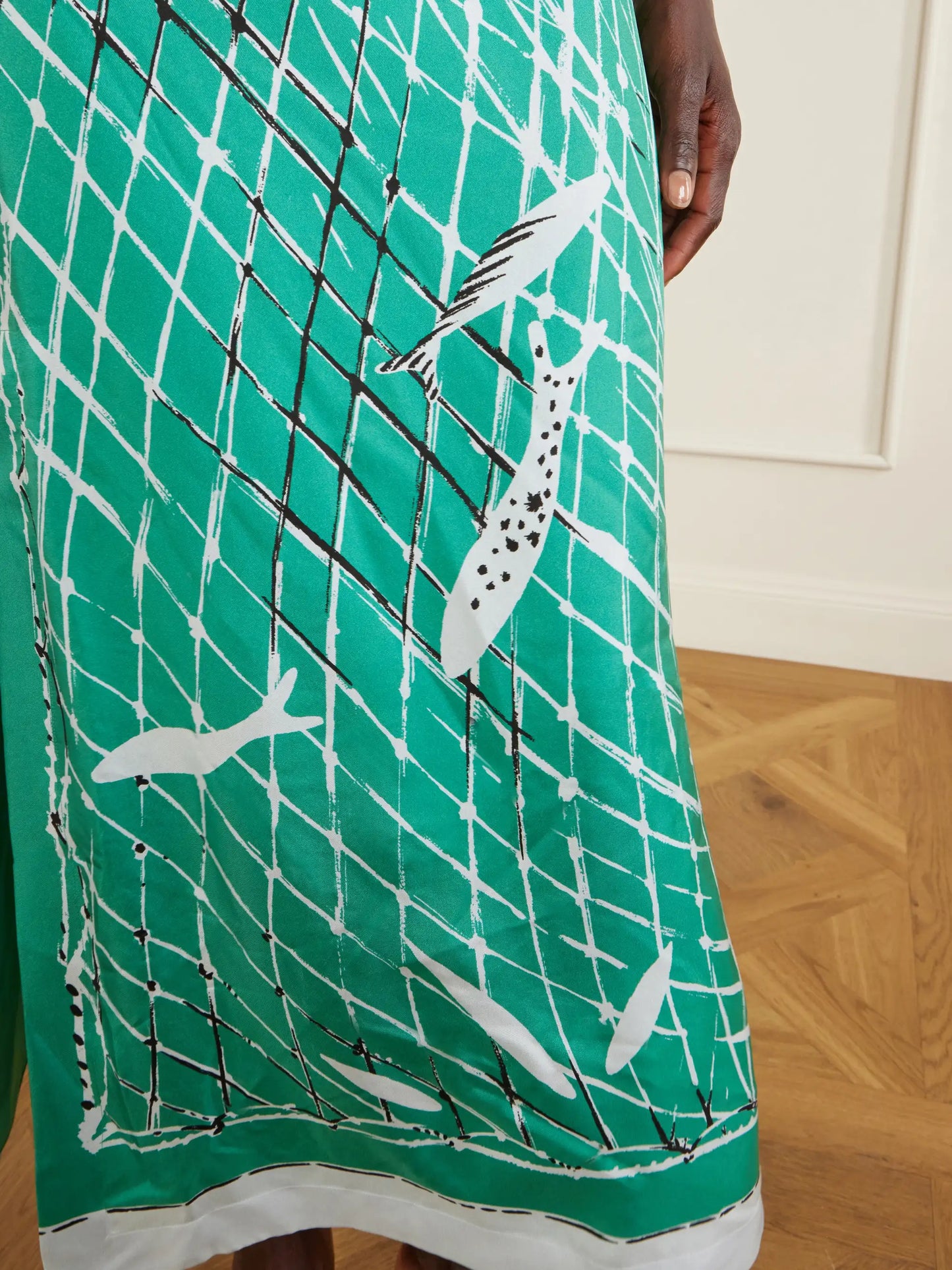 Linnie Printed Silk Maxi Skirt
