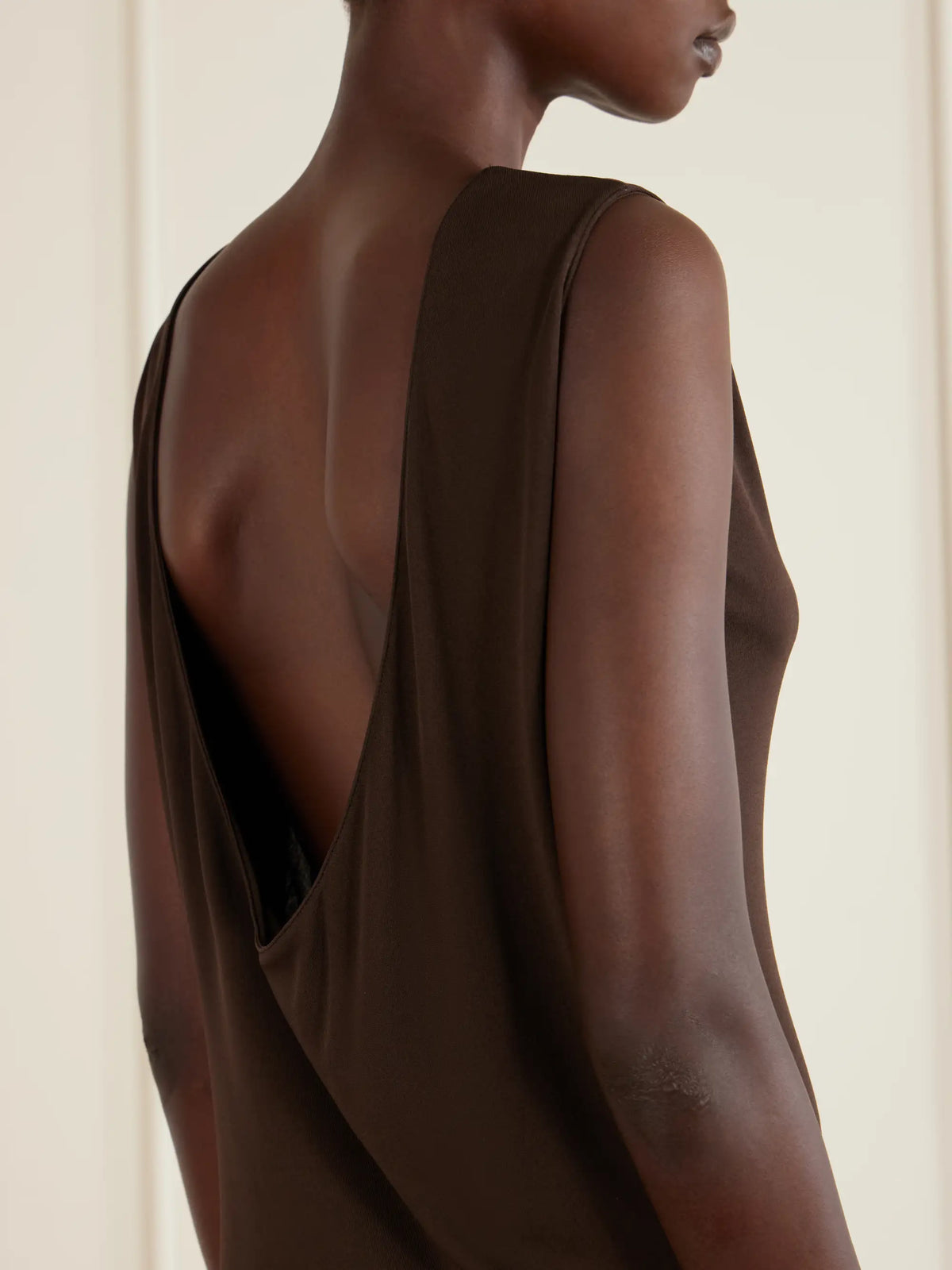 Asymmetric Jersey-crepe Midi Dress