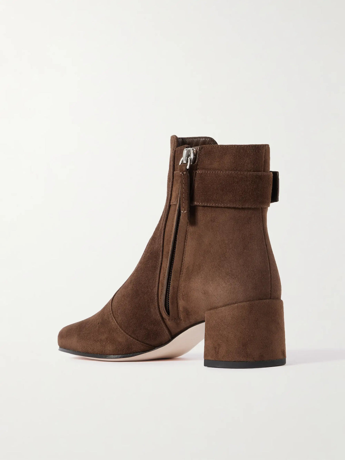 Roger Très Vivier Polly 45 Buckled Suede Ankle Boots