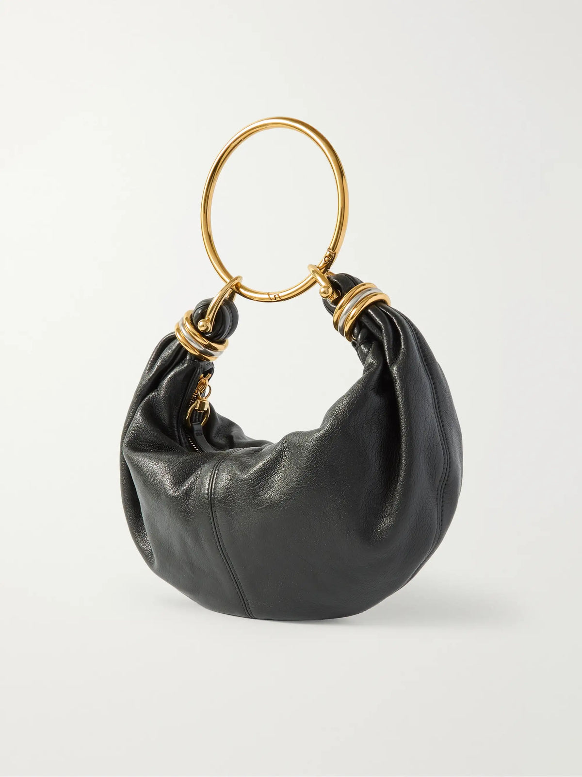 Bracelet Small Embellished Leather-trimmed Suede Shoulder Bag