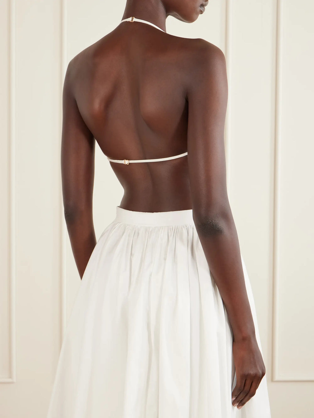 Cult Gaia Tanner Bead-embellished Silk-blend Satin Tank