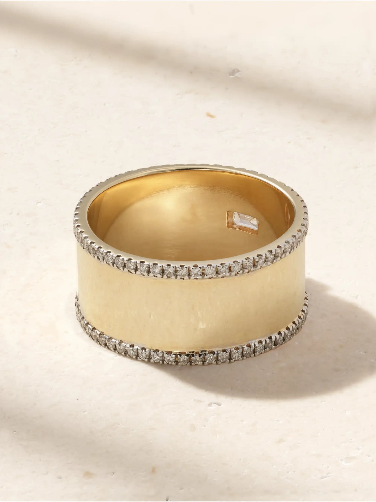 Edge Cigar 14-karat Gold Diamond Ring