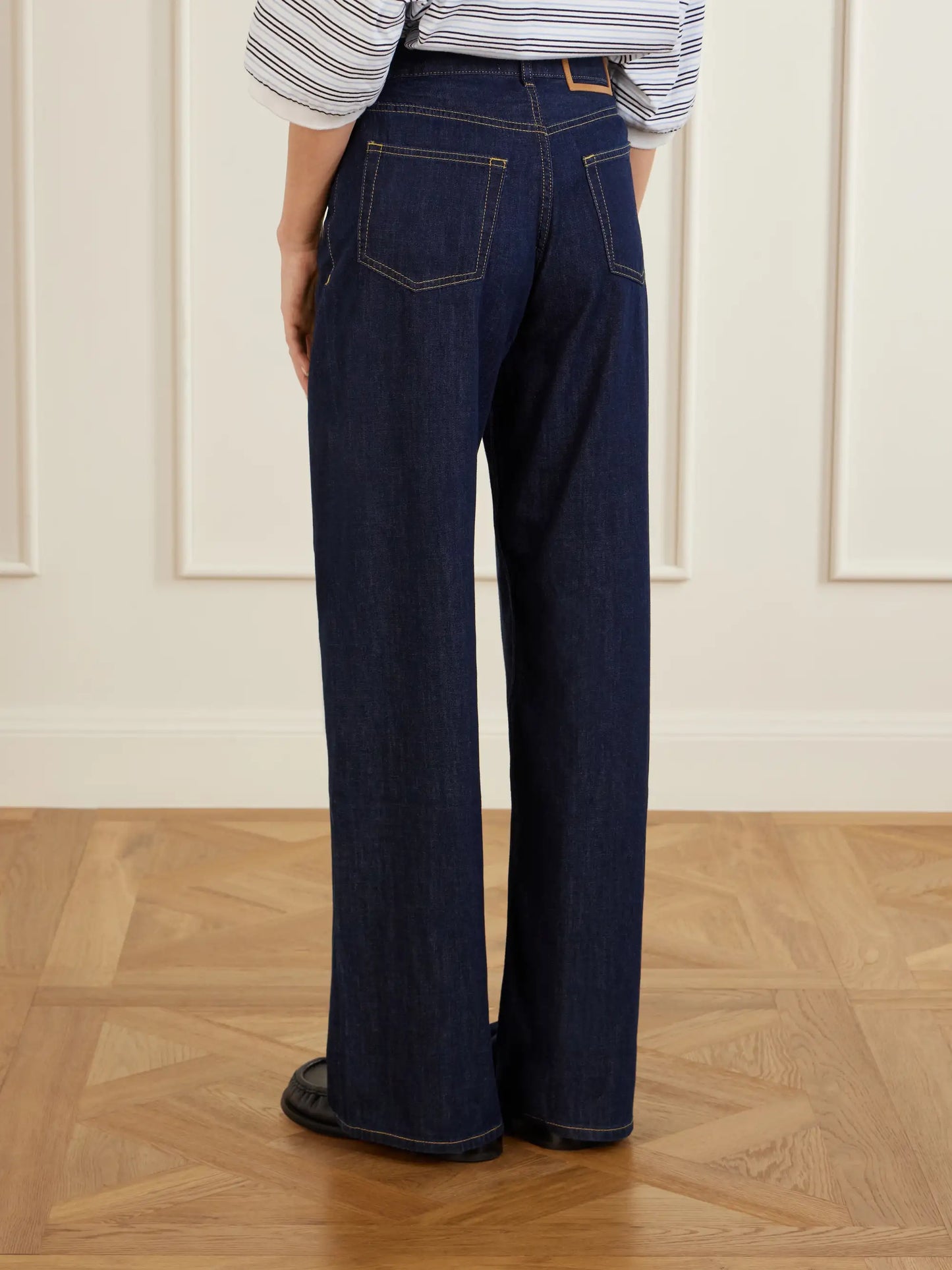 Isadora Cotton-chambray Wide-leg Jeans