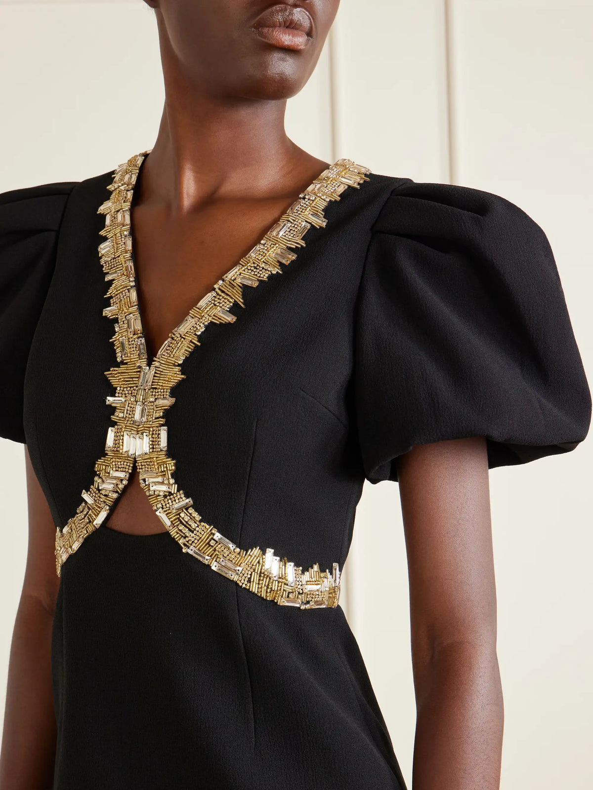 Rebecca Vallance Alexandrite Embellished Cady Midi Dress