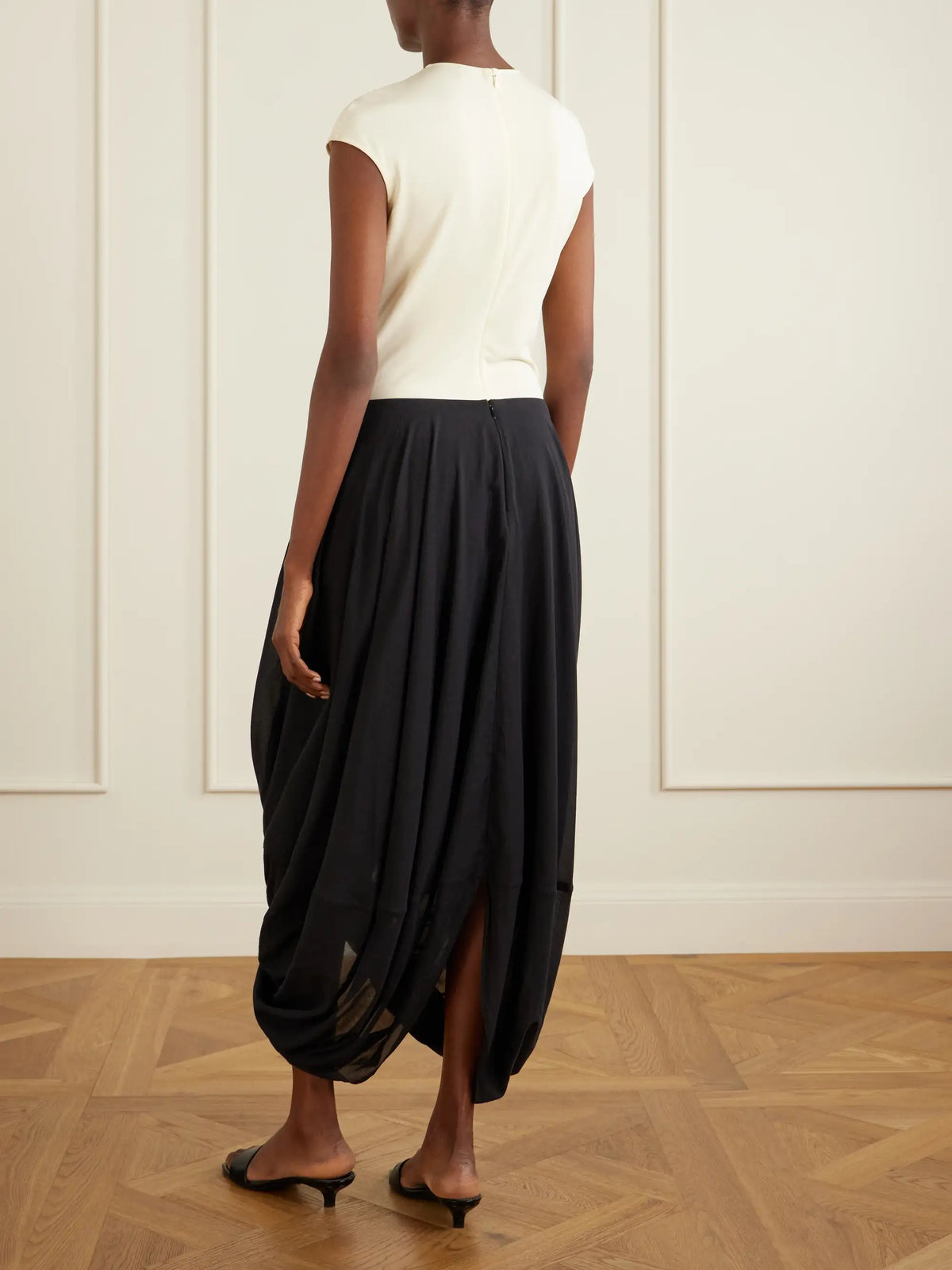 Cocoon Draped Lyocell And Organic Cotton-blend Maxi Skirt
