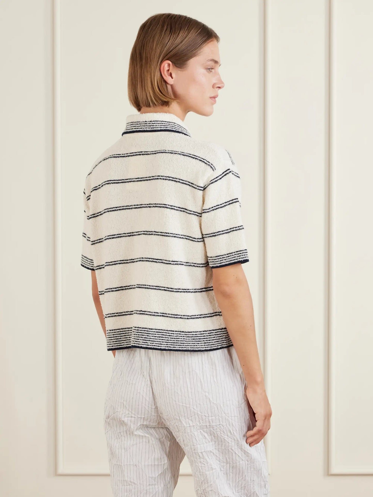 Striped Cotton-blend Terry Polo Shirt