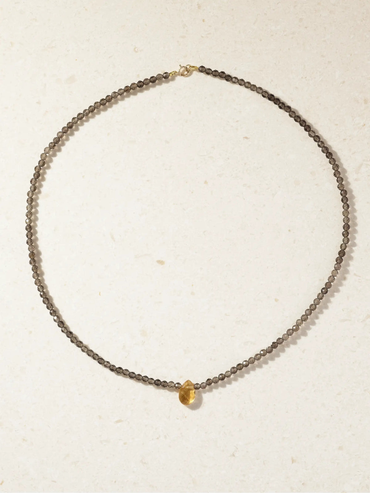 Arizona 14-karat Gold Smoky Quartz And Citrine Necklace