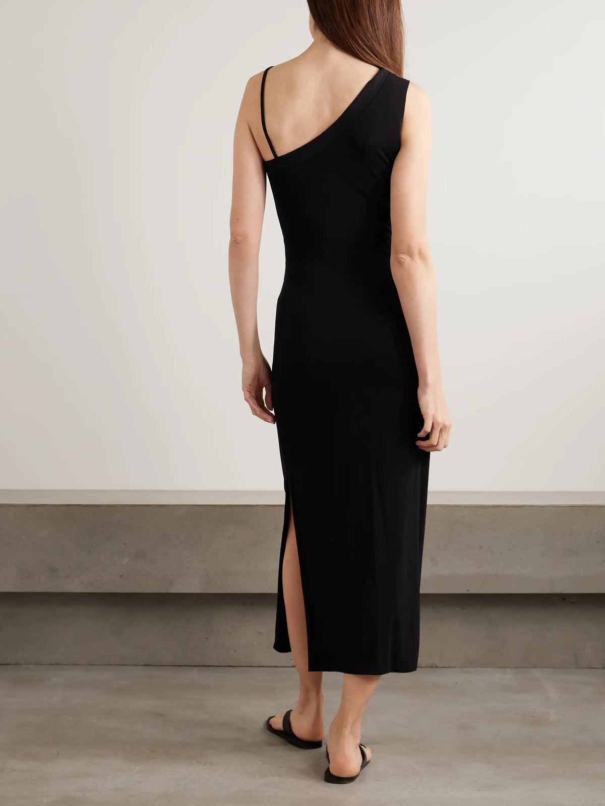 Beachwear One-shoulder Ruched Stretch-jersey Midi Dress
