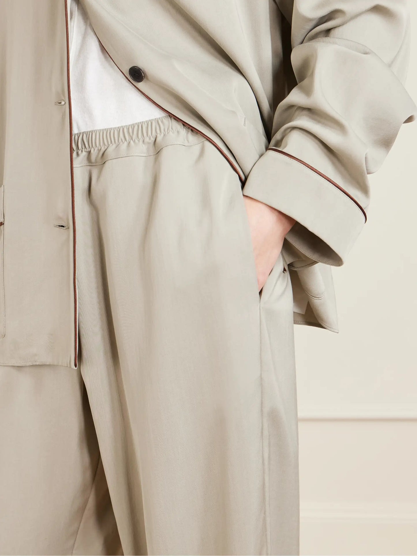 Duvain Silk Straight-leg Pants