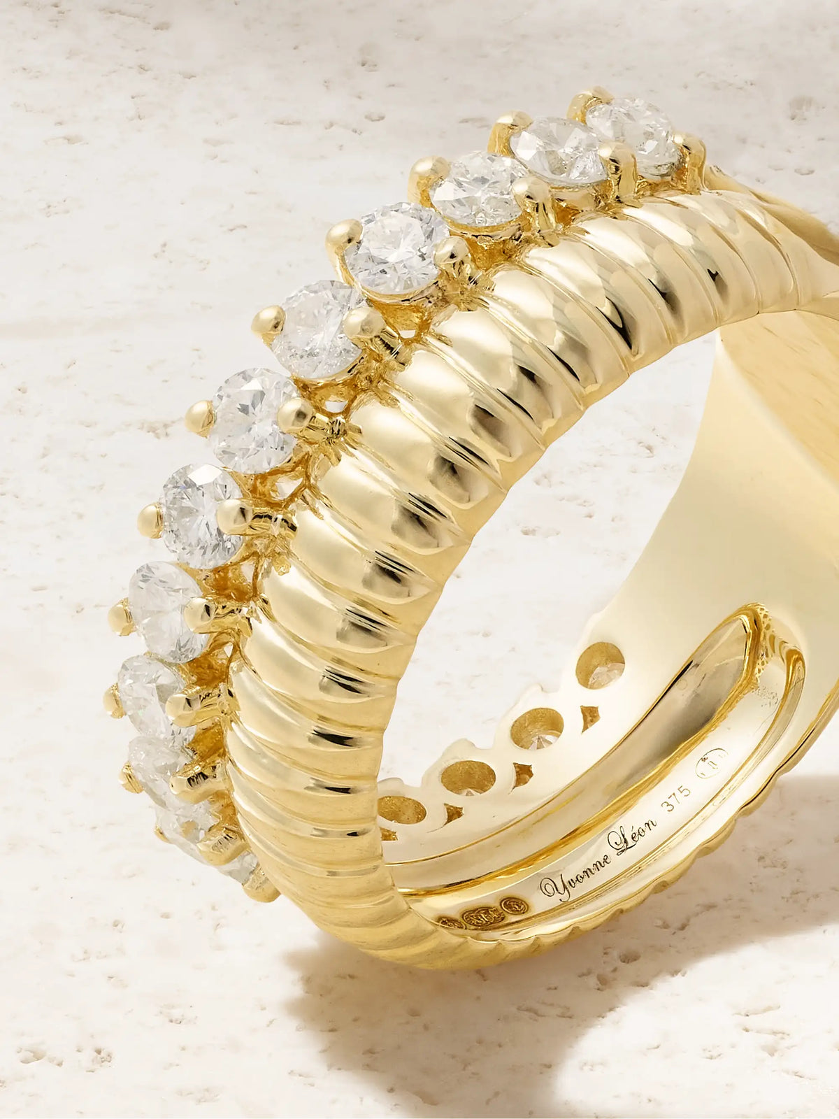 Bouée 9-karat Yellow And White Gold Diamond Ring