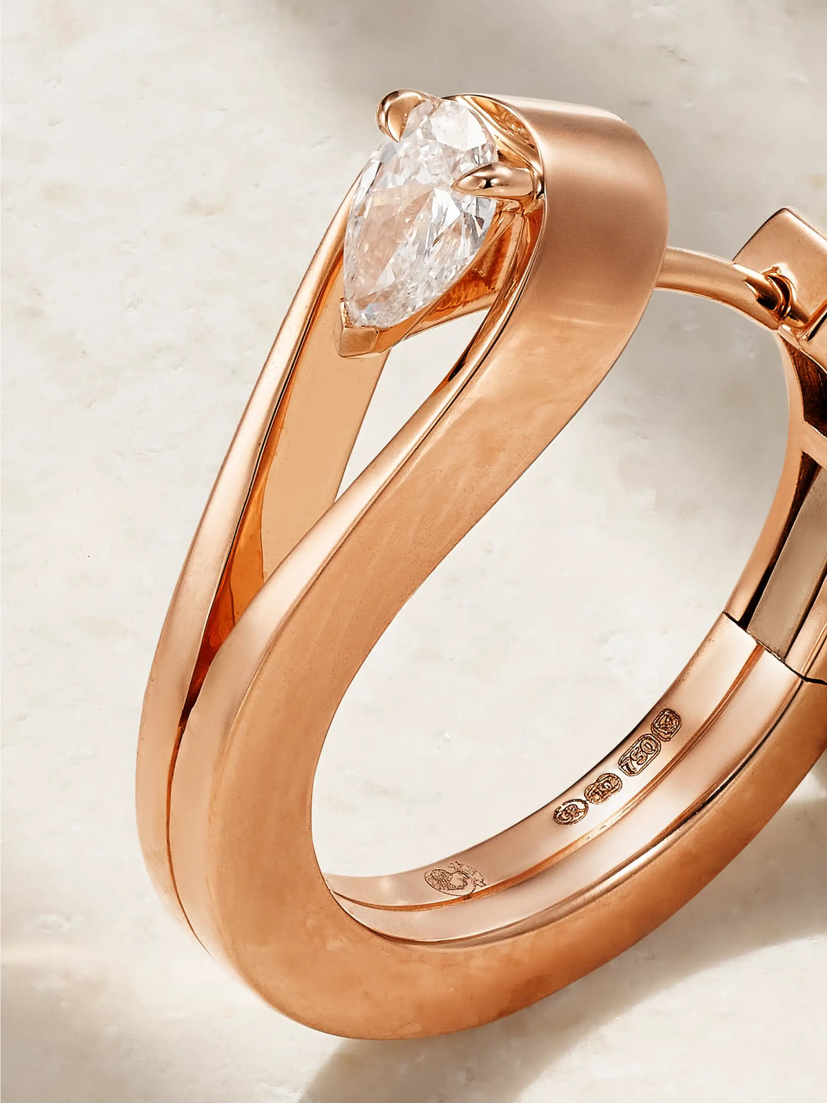 Serti Inversé 18-karat Rose Gold Diamond Earring