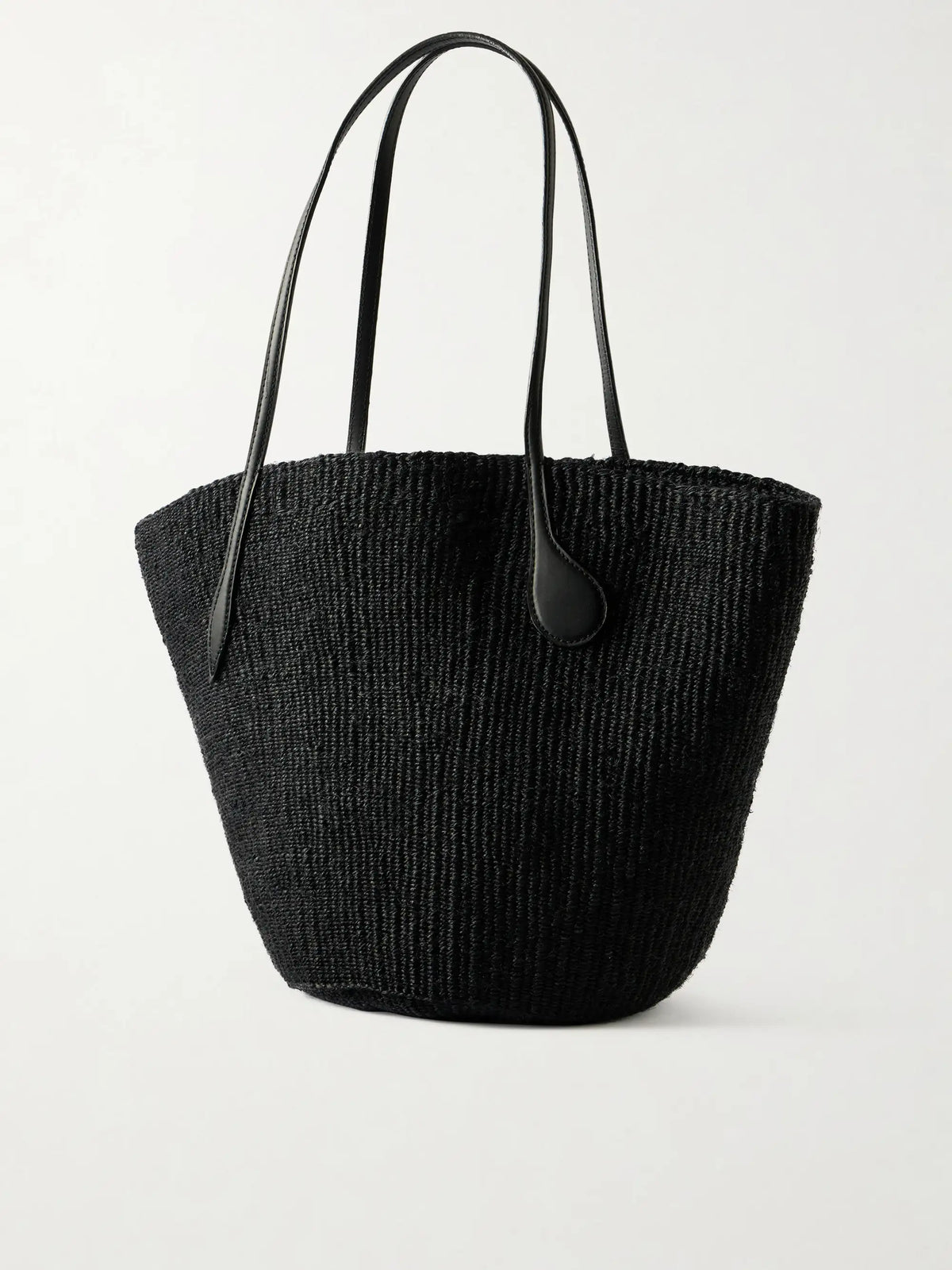 Sprout Leather-trimmed Sisal Tote Bag