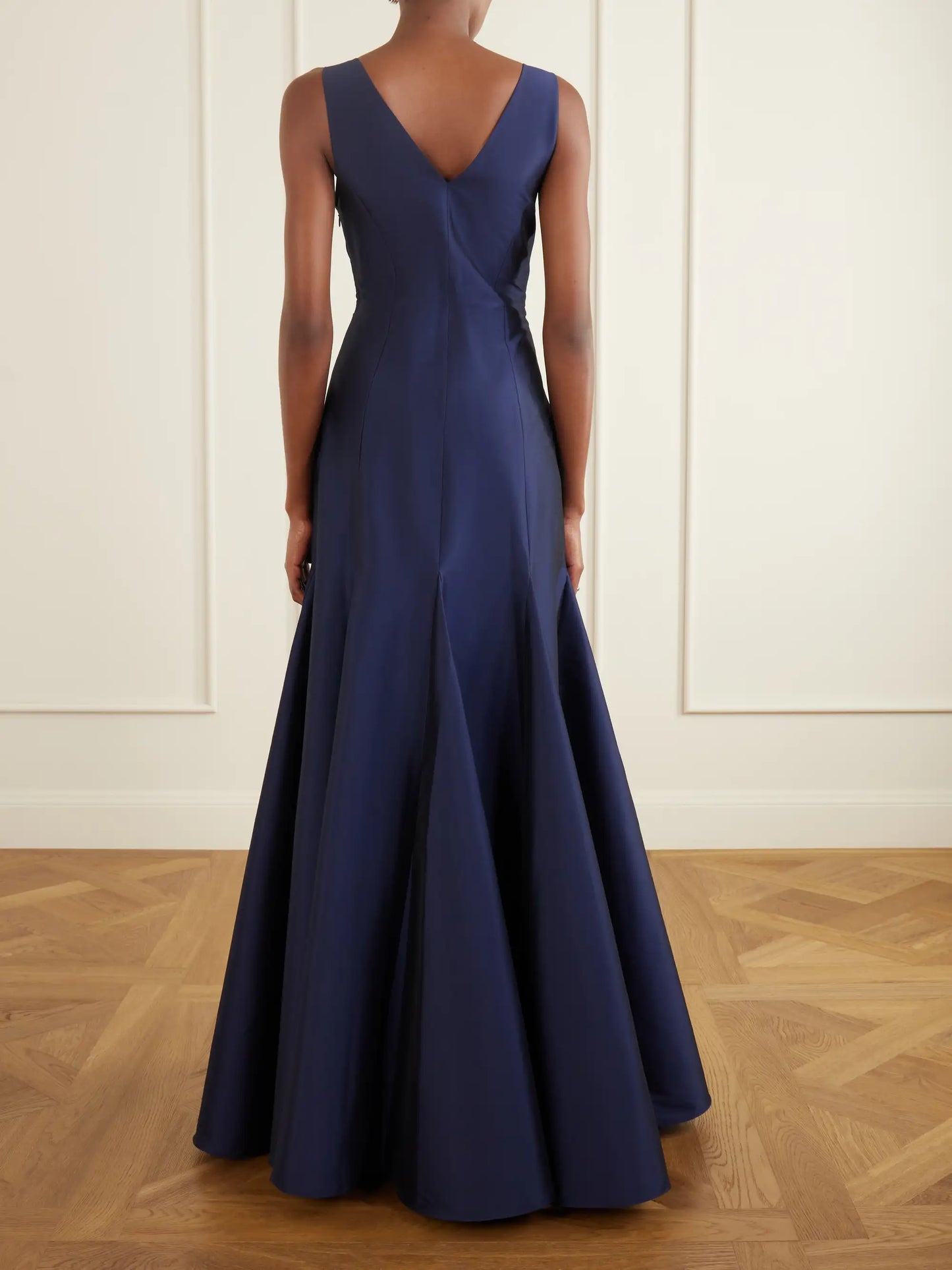 Aurelia Paneled Crepe Gown