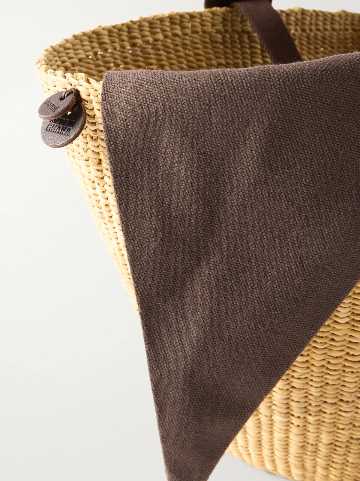 MUUÑ Cotton-trimmed Raffia Tote