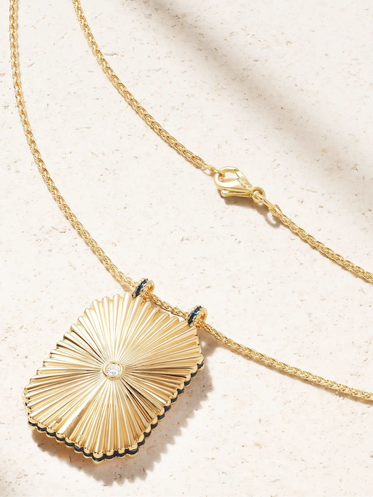 Letter Scapular 18-karat Gold, Enamel And Diamond Necklace