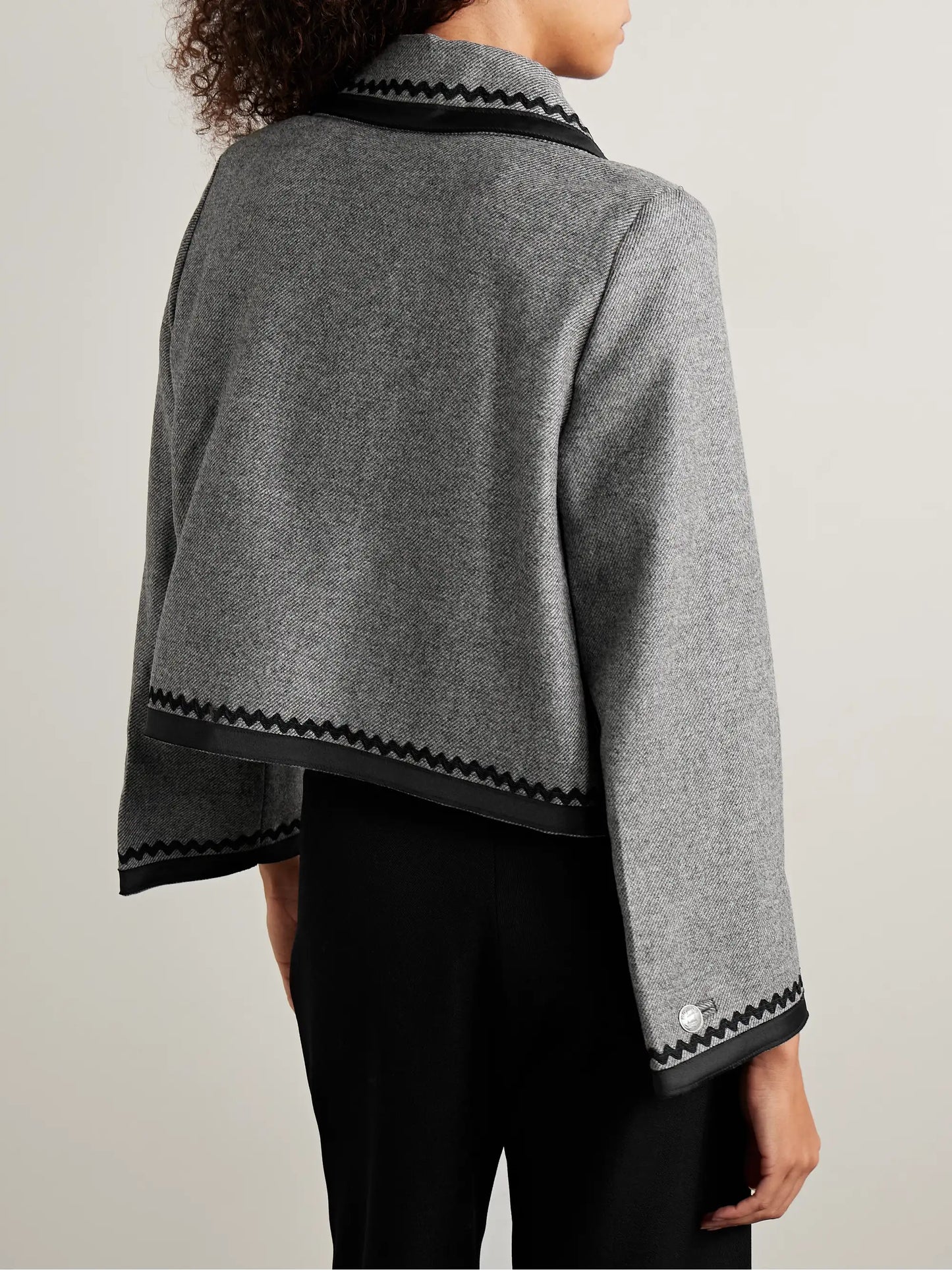Dovecote Cropped Cotton Twill-trimmed Wool-twill Jacket