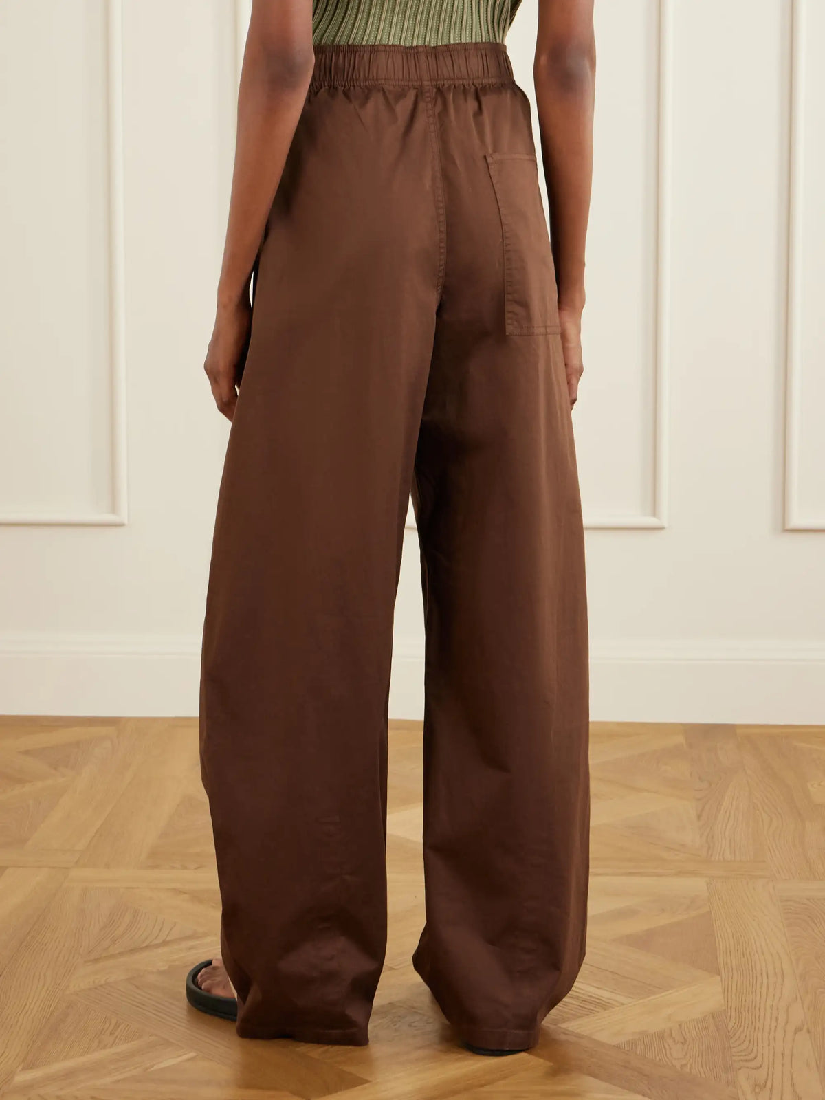 Tibi Garment-dyed Cotton-blend Gabardine Wide-leg Pants