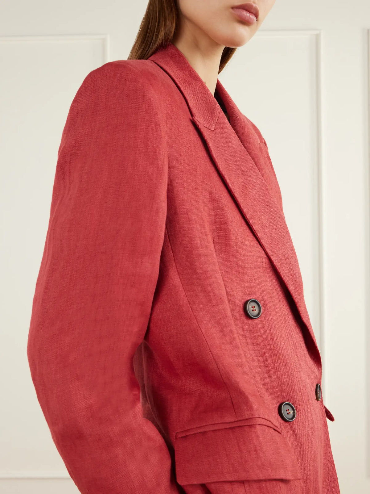 Brunello Cucinelli Double-breasted Linen-canvas Blazer