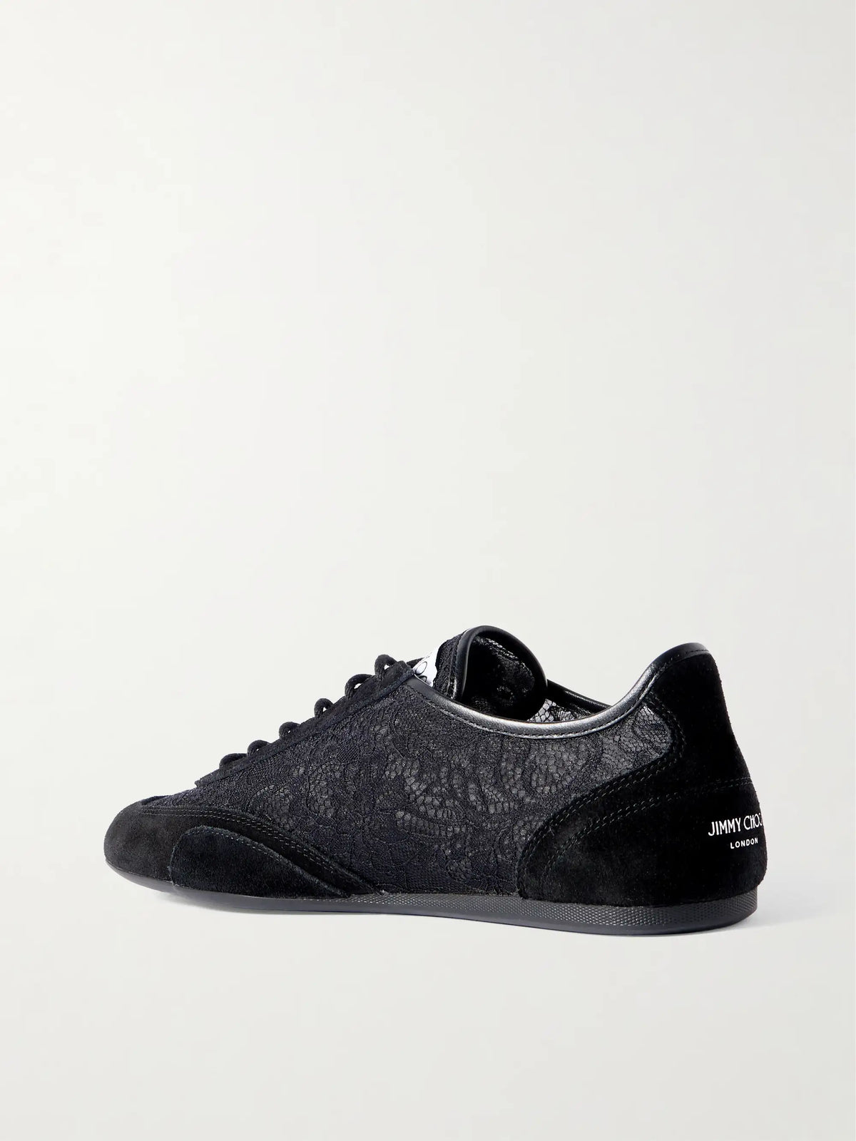 Sunny Leather-trimmed Suede And Lace Sneakers