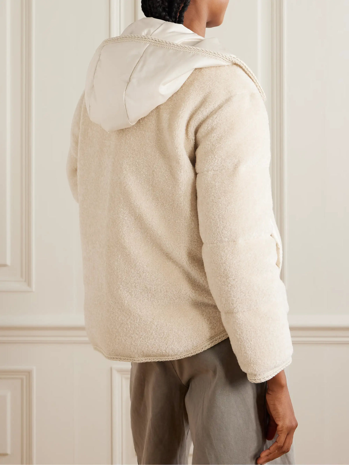 Ciboulette Hooded Shell-trimmed Plush Down Jacket