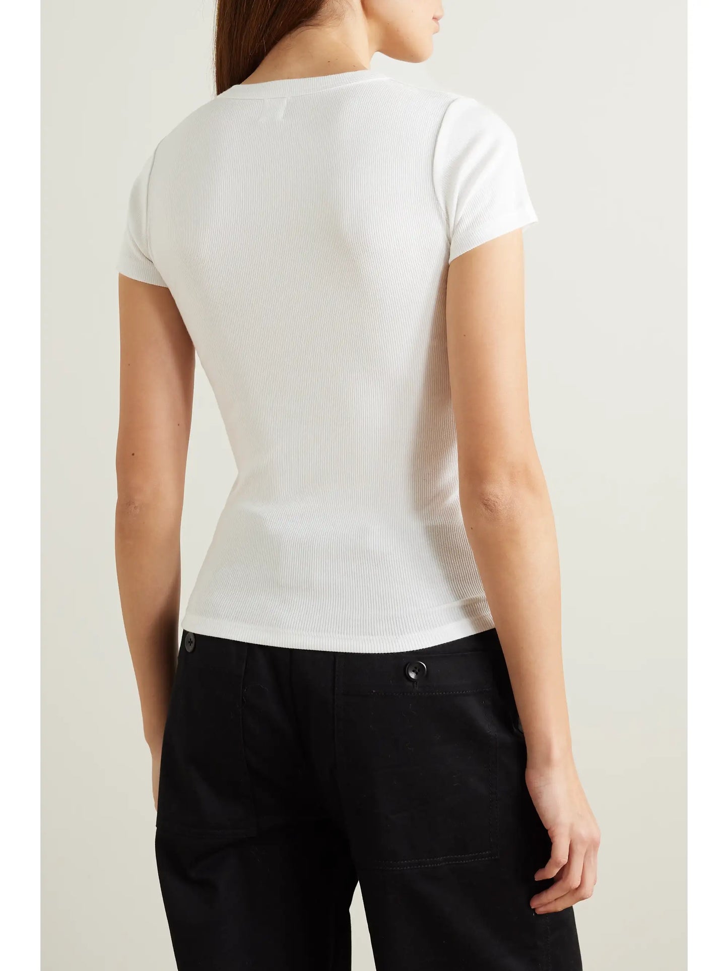 Kelly Ribbed Stretch-cotton Jersey T-shirt