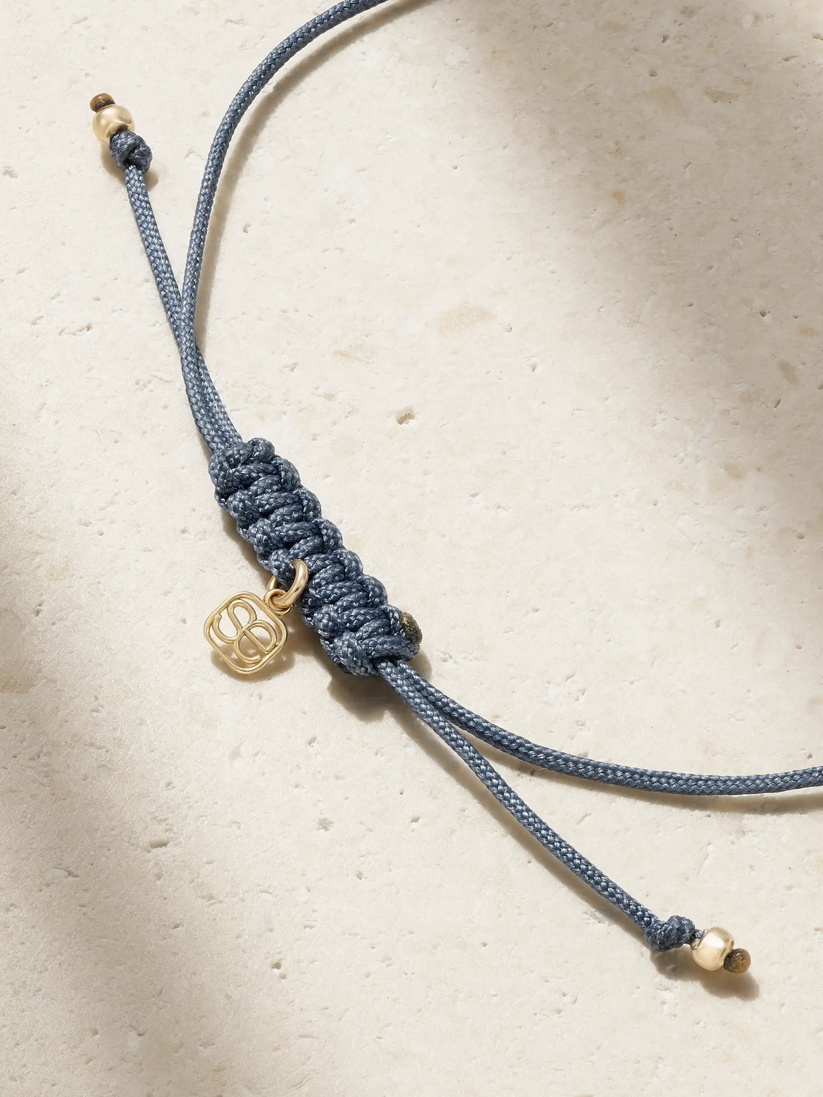 Tiny Evil Eye 14-karat Gold, Cord And Diamond Bracelet